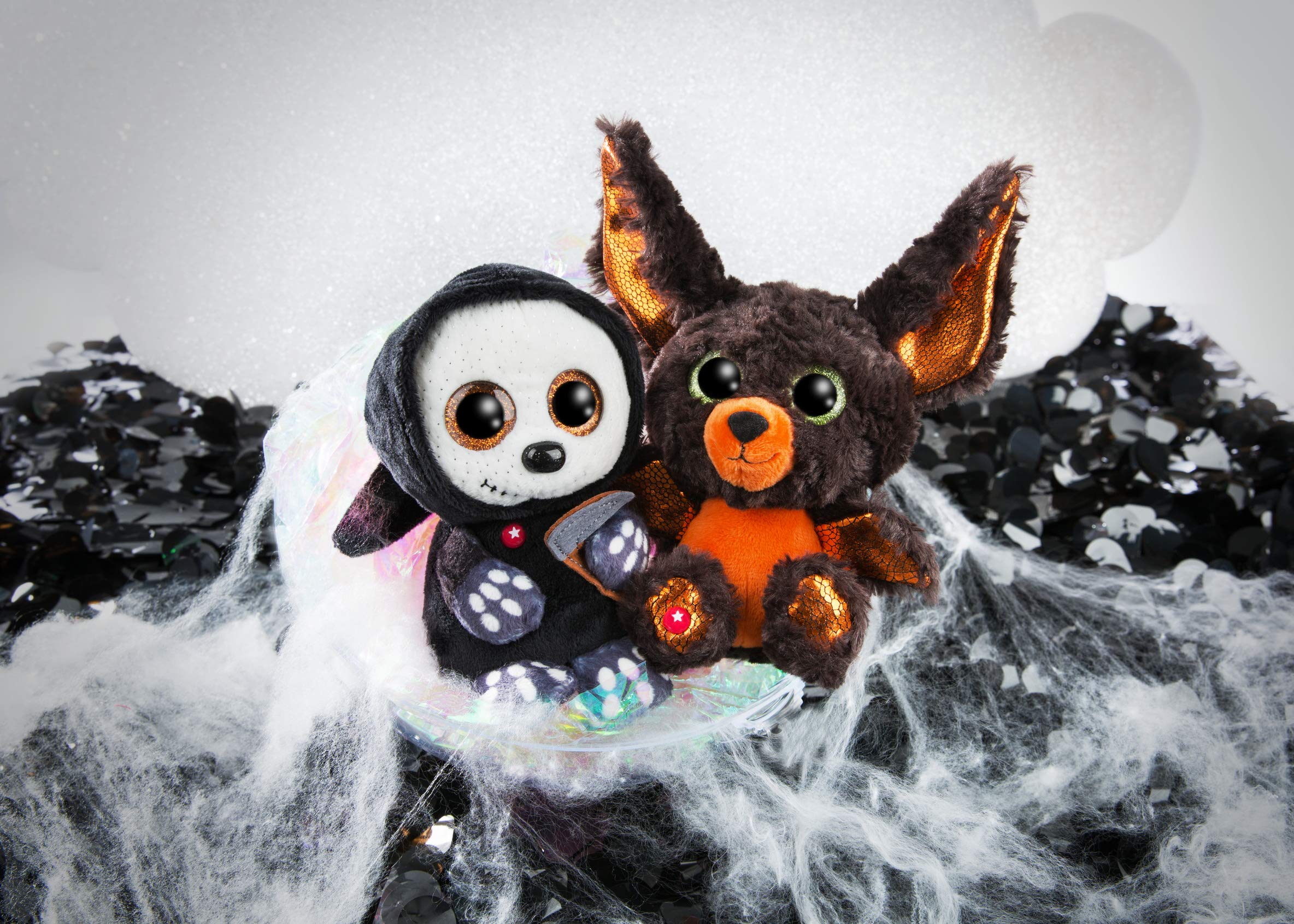 NICI Glubschis: Das Original – Glubschis Halloween Fledermaus 15 cm I Kuscheltier Fledermaus mit großen Augen I Flauschiges Plüschtier mit Glitzeraugen ab 0 Monaten I braun / orange – 46305 - Image 2