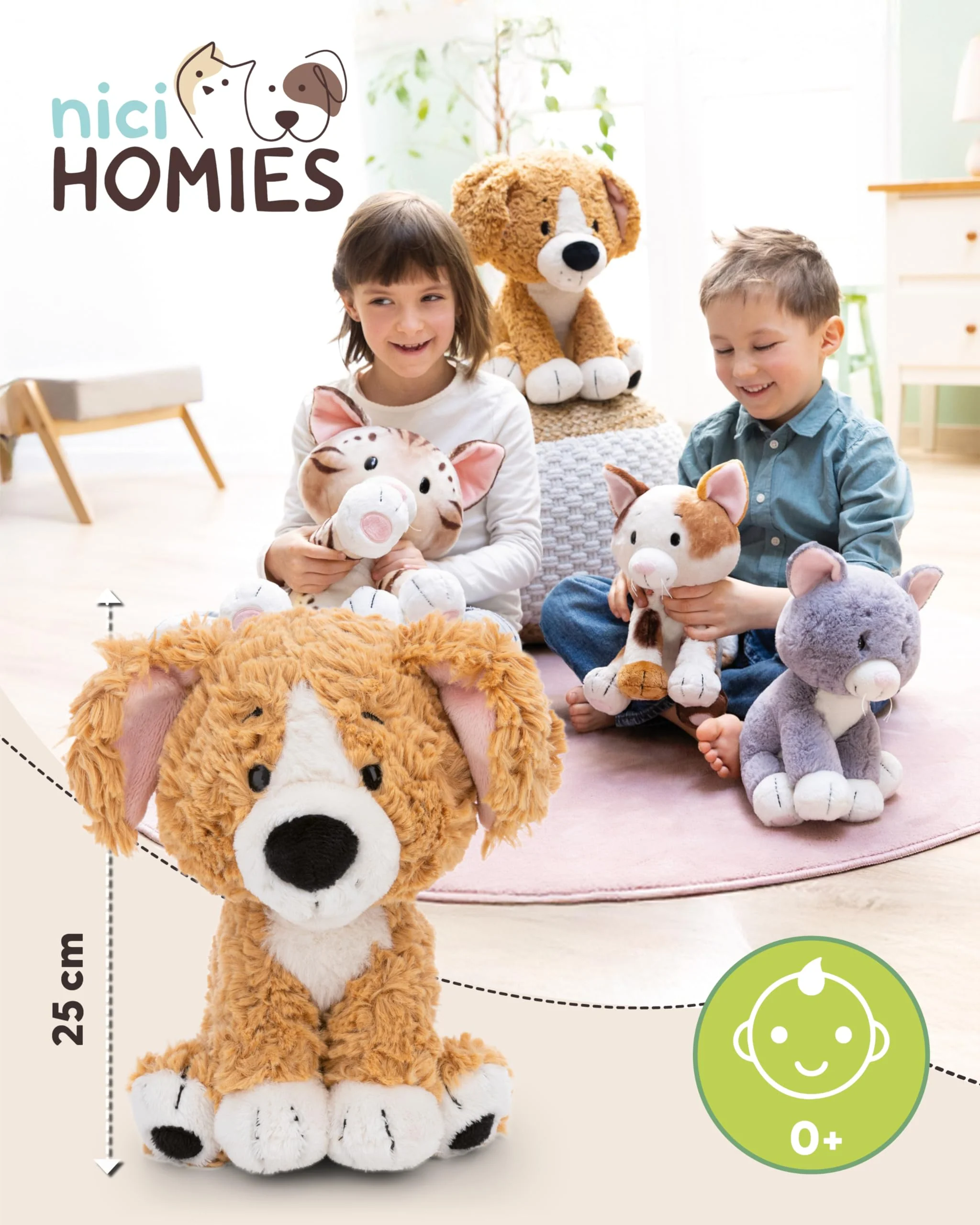 NICI Kuscheltier Hund 25cm - braun - Weiches Plüschtier – niedliches Stofftier zum Kuscheln & Spielen – tolle Geschenkidee für Kinder & Erwachsene - 62144 - Image 7