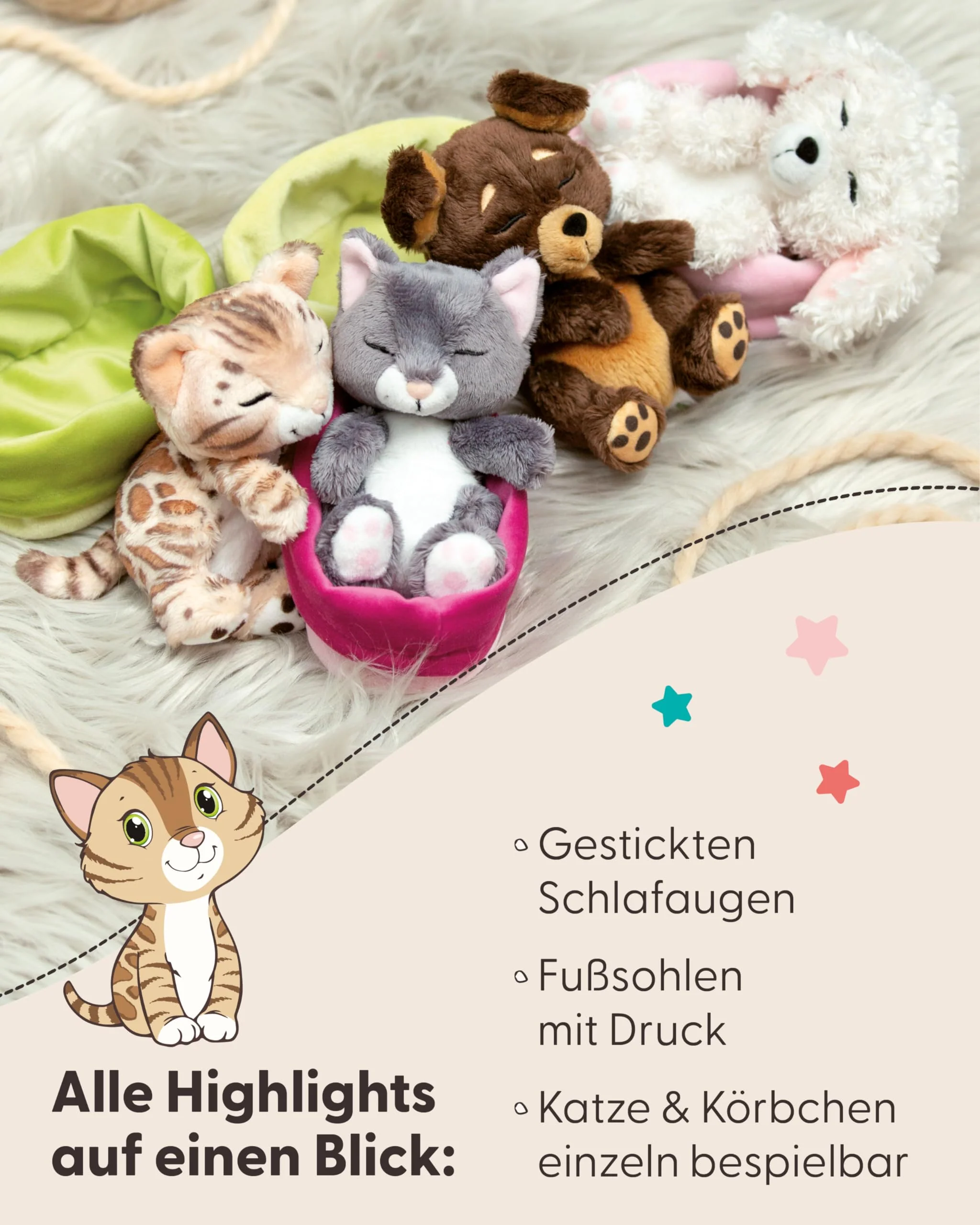 NICI Kuscheltier Katze Bengal 12cm schlafend im - Image 5