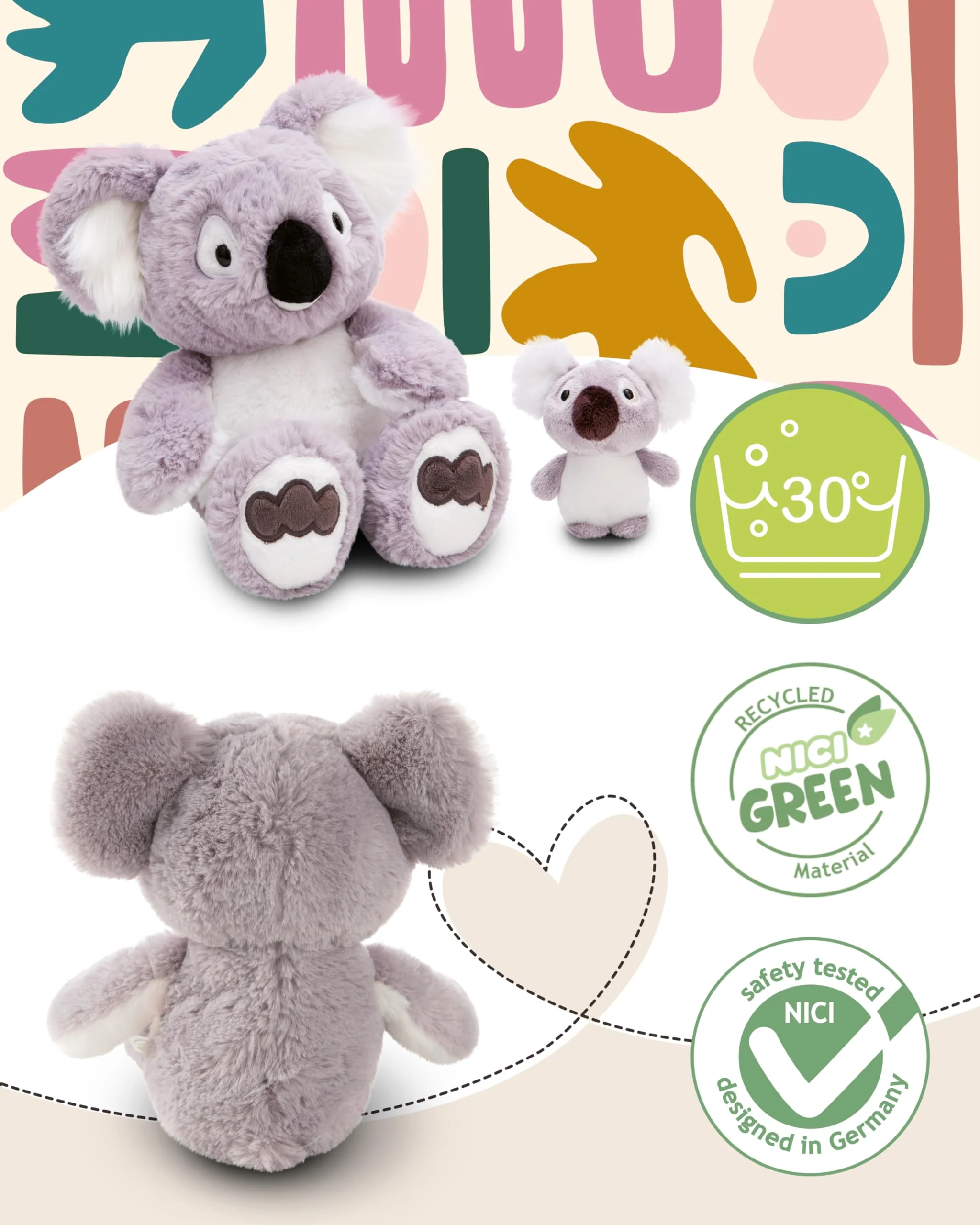 NICI Kuscheltier Koala Barry 30cm mit Koalababy 10cm - grau - Stofftier aus weichem Plüsch, niedliches Plüschtier zum Kuscheln und Spielen, für Kinder & Erwachsene, tolle Geschenkidee - 61717 - Image 6