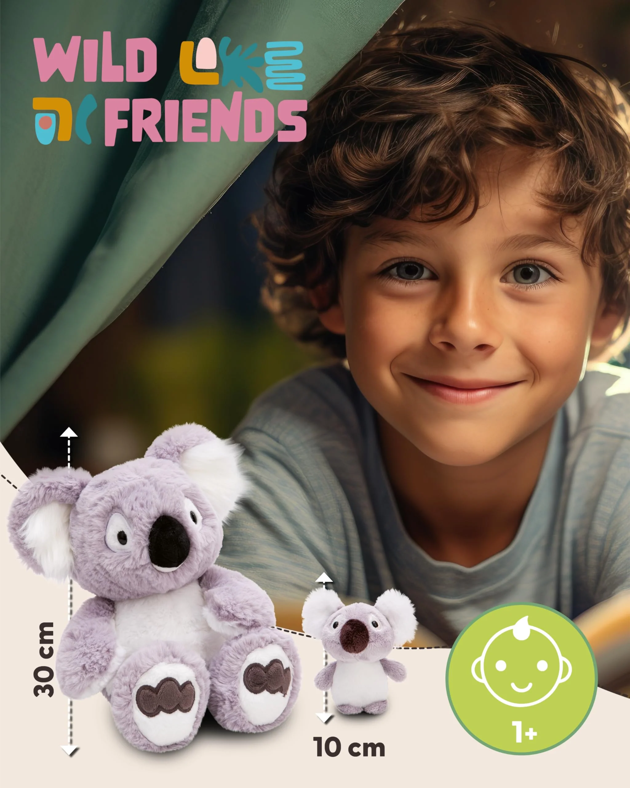 NICI Kuscheltier Koala Barry 30cm mit Koalababy 10cm - grau - Stofftier aus weichem Plüsch, niedliches Plüschtier zum Kuscheln und Spielen, für Kinder & Erwachsene, tolle Geschenkidee - 61717 - Image 7