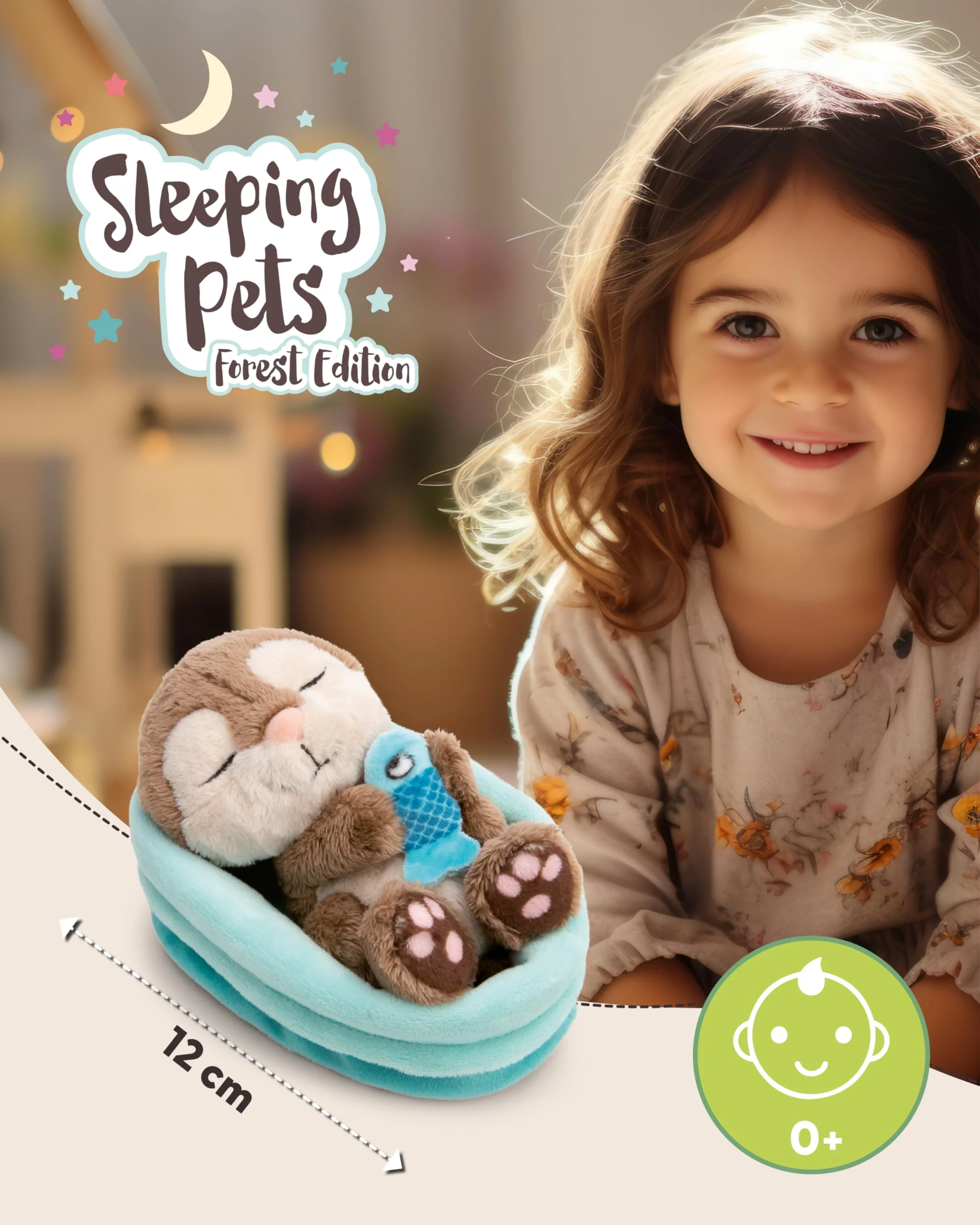 NICI Kuscheltier Otter mit Fisch 12cm schlafend im Körbchen - grau - Stofftier aus weichem Plüsch, niedliches Plüschtier zum Kuscheln und Spielen, für Kinder & Erwachsene - 61582 - Image 7