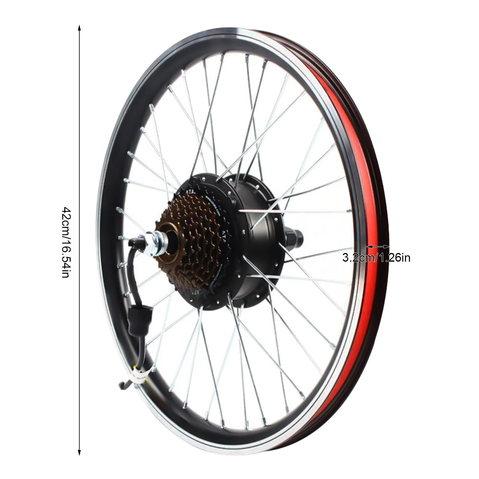 NIGORIY 20 Zoll Hinterer E Bike Kit 36V 250W Ebike Umbausatz 30 km/h Elektrofahrrad Umbausatz 5-Punkt-Assistenzsensor Electric Bicycle Conversion Kit mit SW-810LED-Anzeige - Image 2