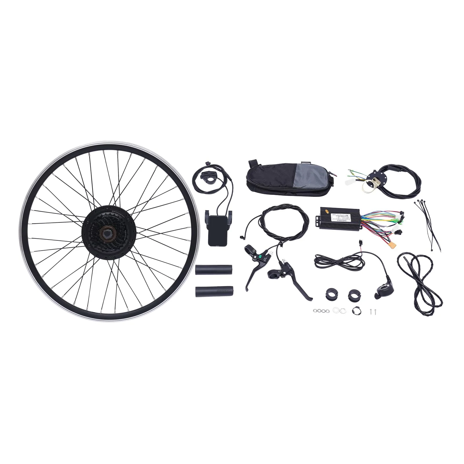 NIGORIY E-Bike Umbausatz, 24 Zoll 36V 500W Hinterrad Elektrofahrrad Umbausatz, 5-Gänge Ebike Kit mit LCD Praktisches Display, Elektro-Fahrrad Umbausatz