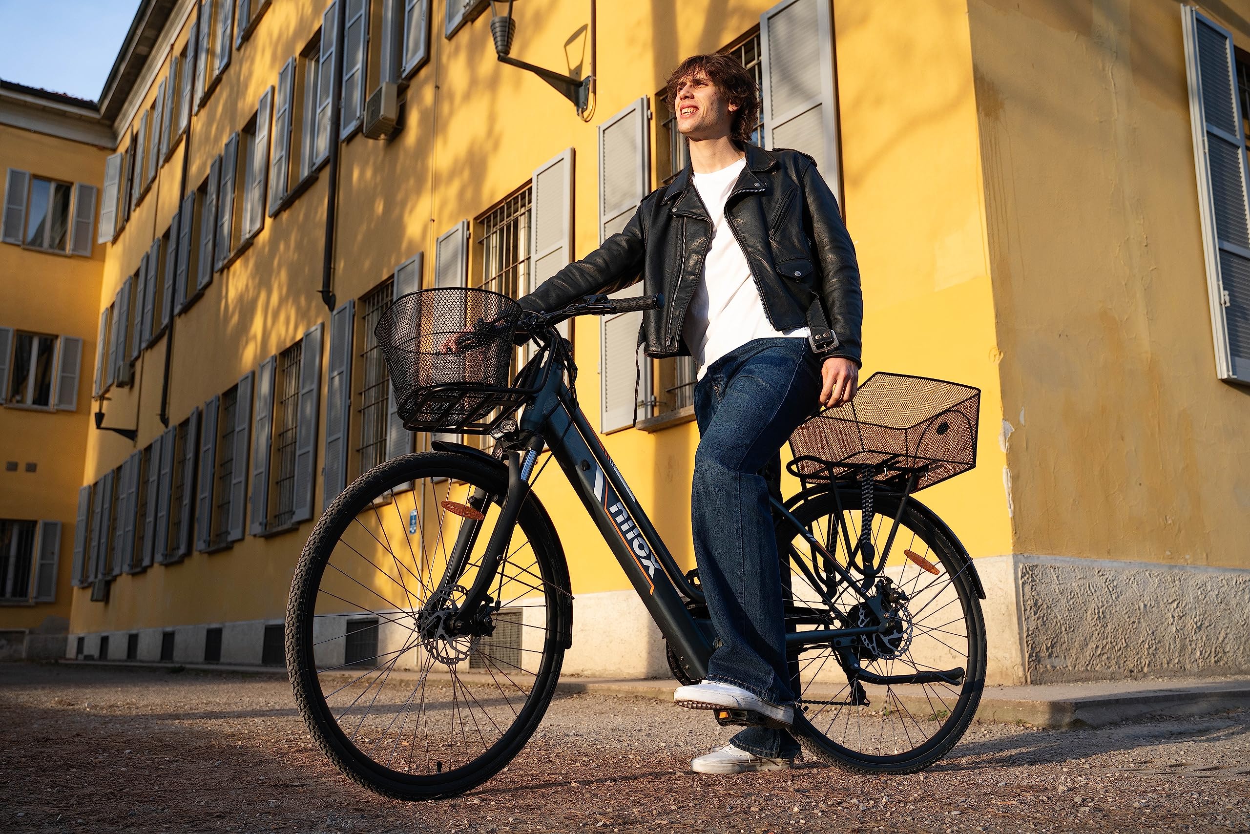 Nilox C1, Ebike Cargo Light, Elektrofahrrad, bis zu 15 kg Last Vorne und 50 kg Hinten, Reichweite bis zu 55 km, Bafang-Motor 250 W, Drehmomentsensor, 10 Ah 360 Wh Akku, SHIMANO 6-Gang-Schaltung - Image 6