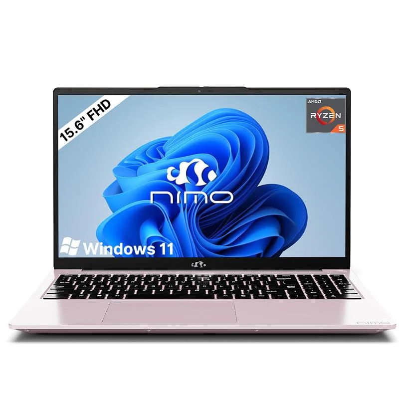 NIMO Roségold Laptop 15,6 Zoll Full HD: 16GB RAM, 1TB SSD, Intel N100, WLAN-Konnektivität, USB-C 65W, Fingerabdruck, Beleuchtete Tastatur, Leichter Computer für Arbeit & Studium - Image 8