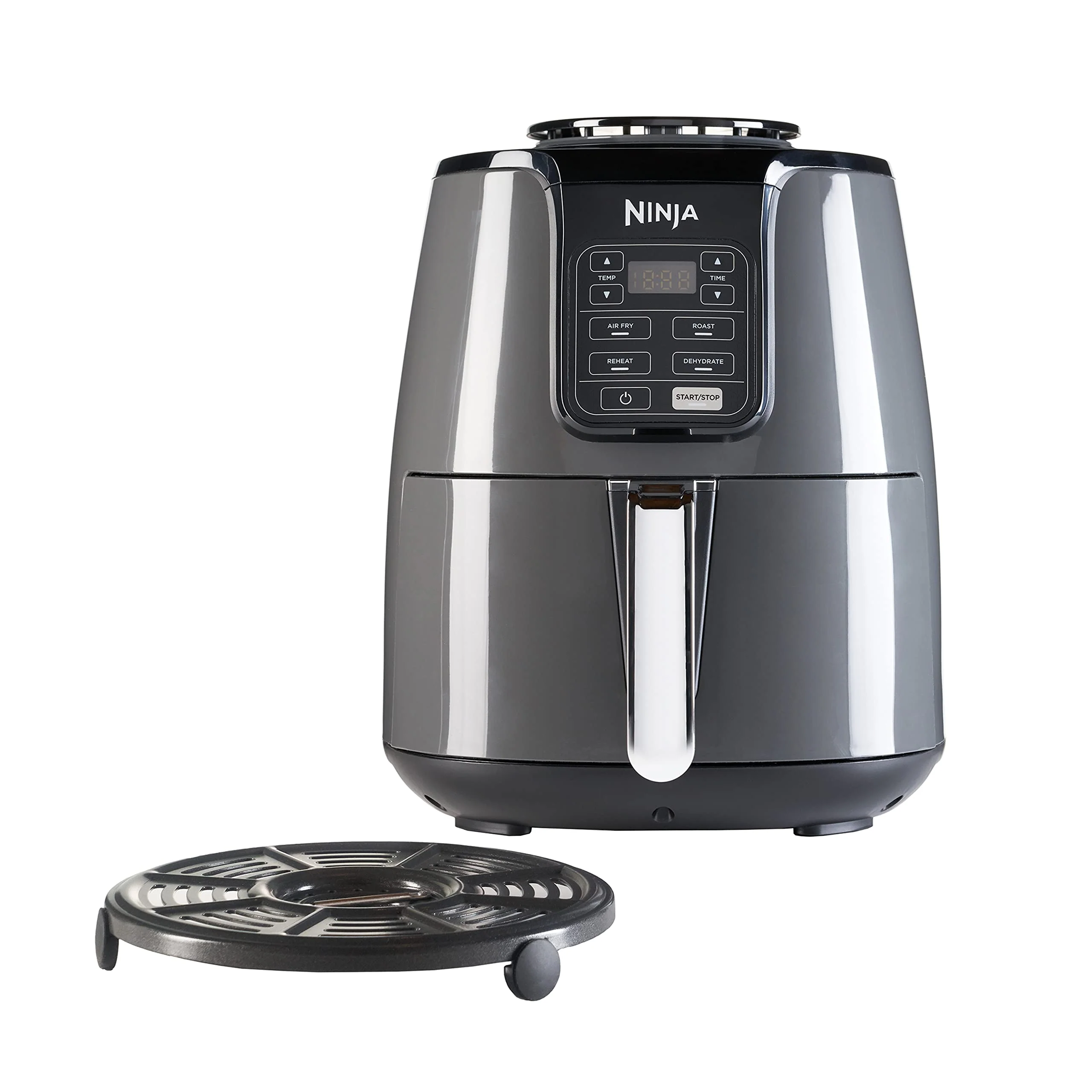 Ninja Air Fryer Heißluftfritteuse, 3,8L Airfyer, Antihaftbeschichtung, spülmaschinenfester Korb, 2-4 Portionen, digital, 4-in-1, Grau & Schwarz, AF100EU - Image 3