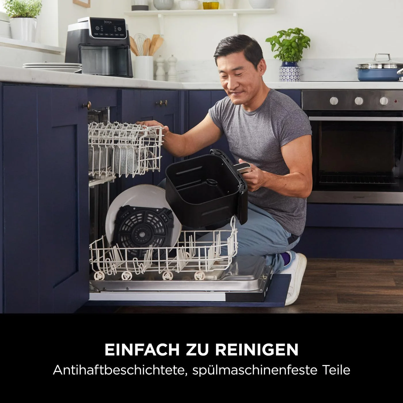 Ninja Air Fryer Heißluftfritteuse MAX PRO, 6,2L Airfryer, Antihaftbeschichtung, spülmaschinenfester Korb und Crisper Gittereinsatz, Fritteuse ohne Öl, digital, Kochen aus dem Gefrorenen, Grau, AF180EU - Image 10