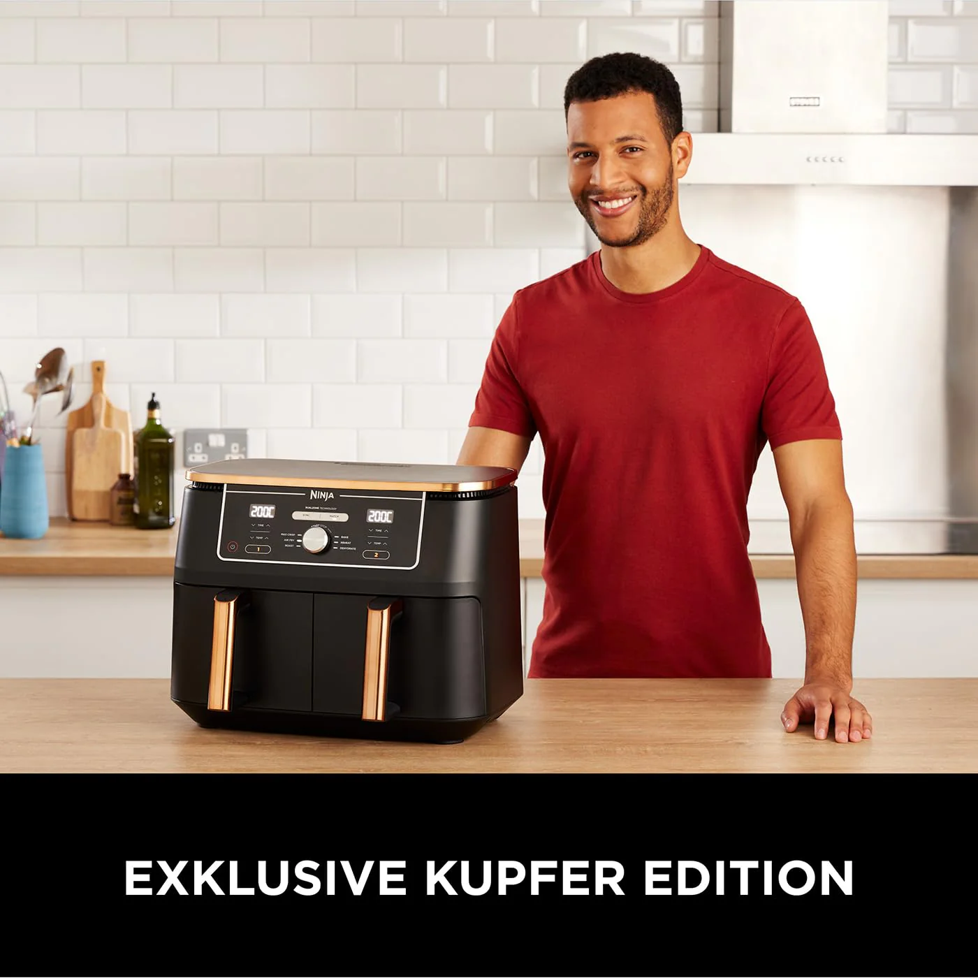 Ninja Foodi MAX Dual Zone Heißluftfritteuse, 9,5L Airfryer, 2 Fächer, mit Zange, Antihaftbeschichtung, spülmaschinenfeste Körbe, 6-in-1, Amazon Exklusiv, Kupfer/Schwarz, AF400EUCP - Image 7