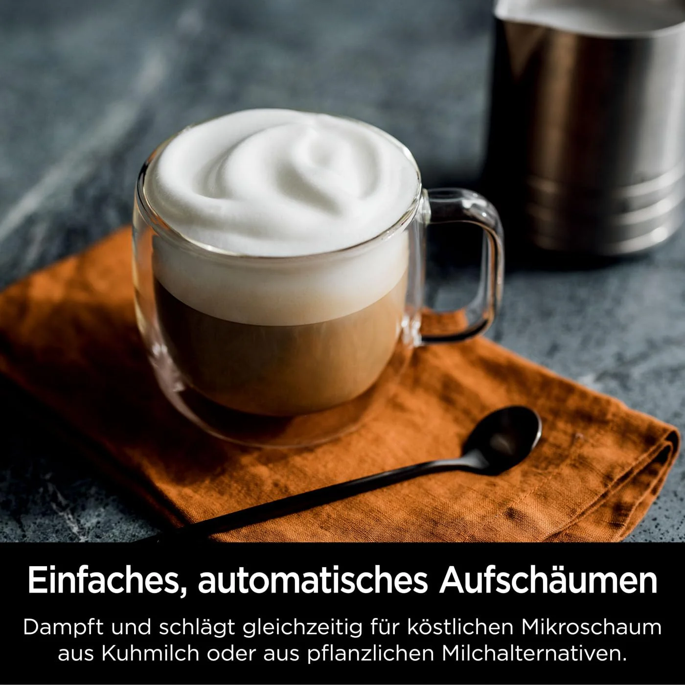 Ninja Luxe Essential 2-in-1-Kaffeemaschine mit Mahlwerk und Aufschäumer für Latte, Cappuccino & Espresso, einfache Handhabung, 2 Voreinstellungen zum Aufschäumen, Silber, ES501EU - Image 8