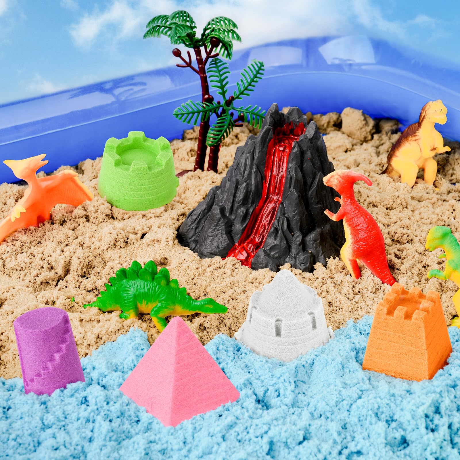 NiToy 1kg Magic Sand für Kinder, Nachfüllpackung für sensorisches Sandkastenspielzeug, ideal für kreatives Indoor-Sandspiel (Originalfarbe) - Image 3