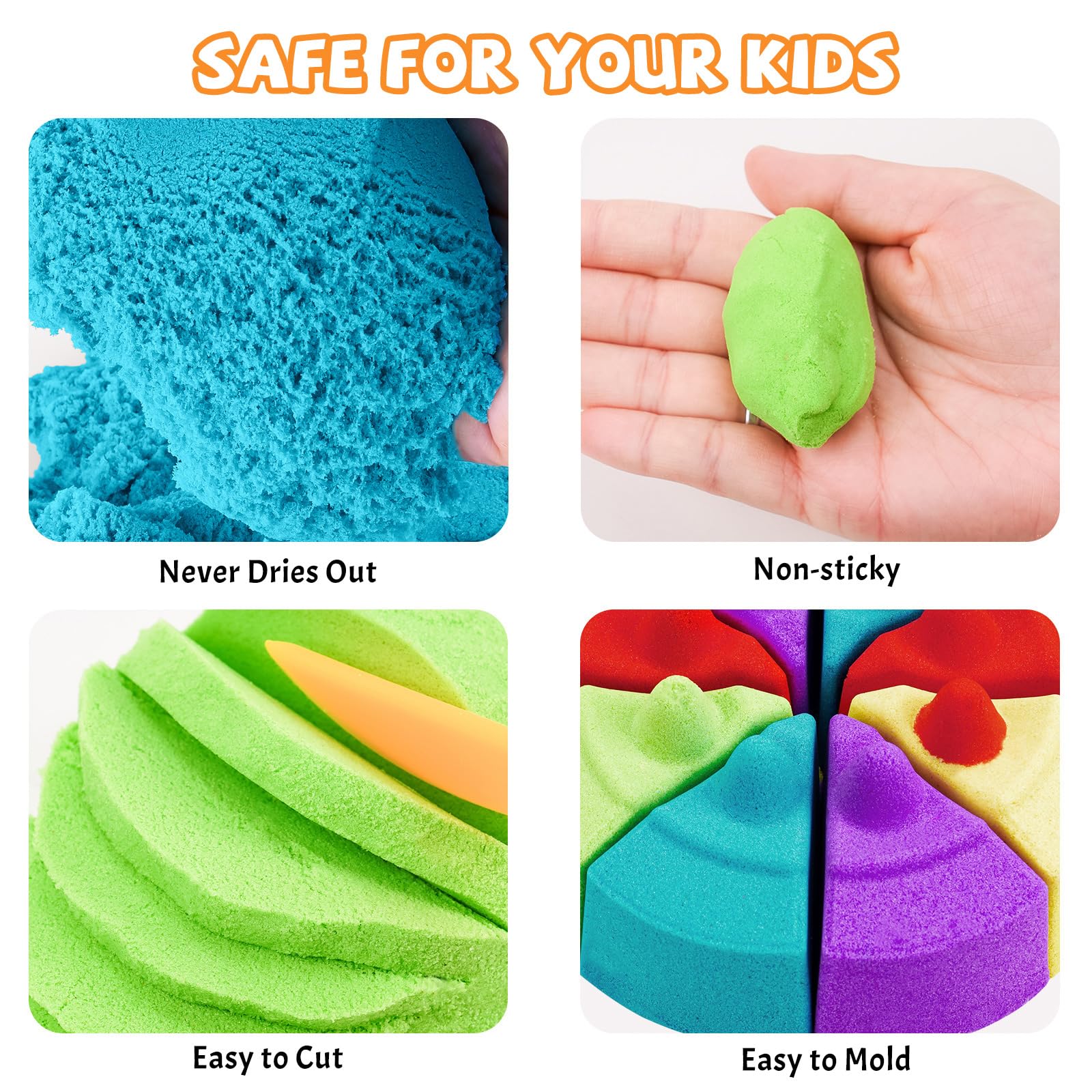 NiToy 5 kg Magic Sand Set 5 Farben für Kinder, Sensorisch Sandspielzeug Zaubersand Geschenk, ideal für kreatives Indoor-Sandspiel, ab 3 Jahren - Image 7