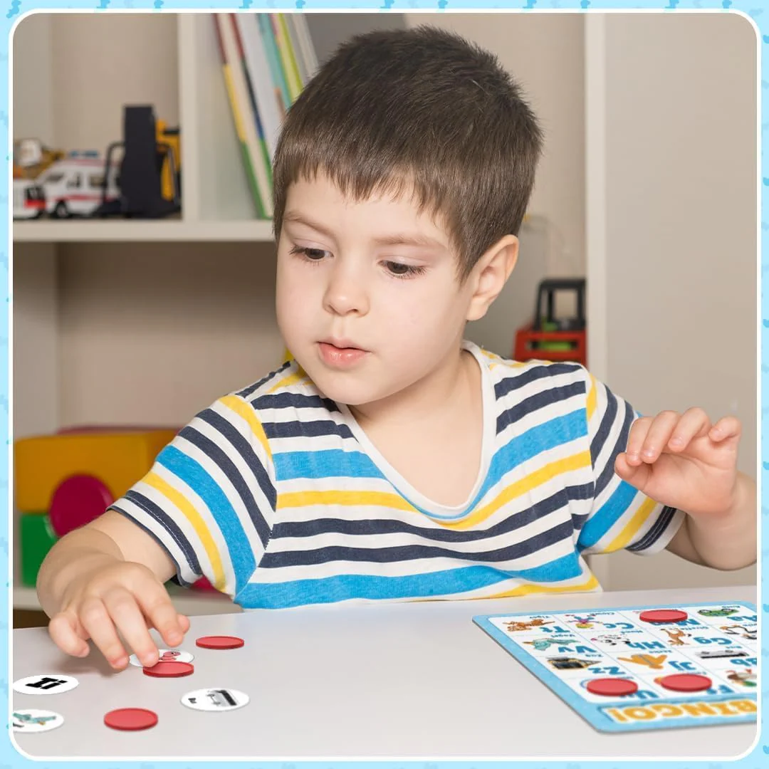 NIYYAH ABC Bingo Lernspiel ab 4 5 6 Jahre Buchstaben Lernen Vorschule Spiel Schulanfänger 1 Klasse Gesellschaftsspiel Kinder Einschulung Geschenk Lernspielzeug - Image 5