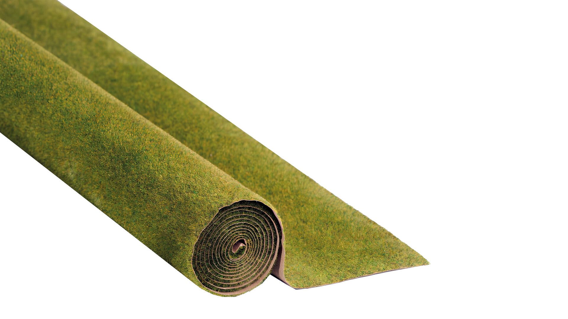 NOCH® Grasmatte „Wiese“, mit Modellbau Gras, 120 x 60 cm für die Spurweiten H0, N, Z ideal für ländliche Szenen und DIY-Projekte, grün