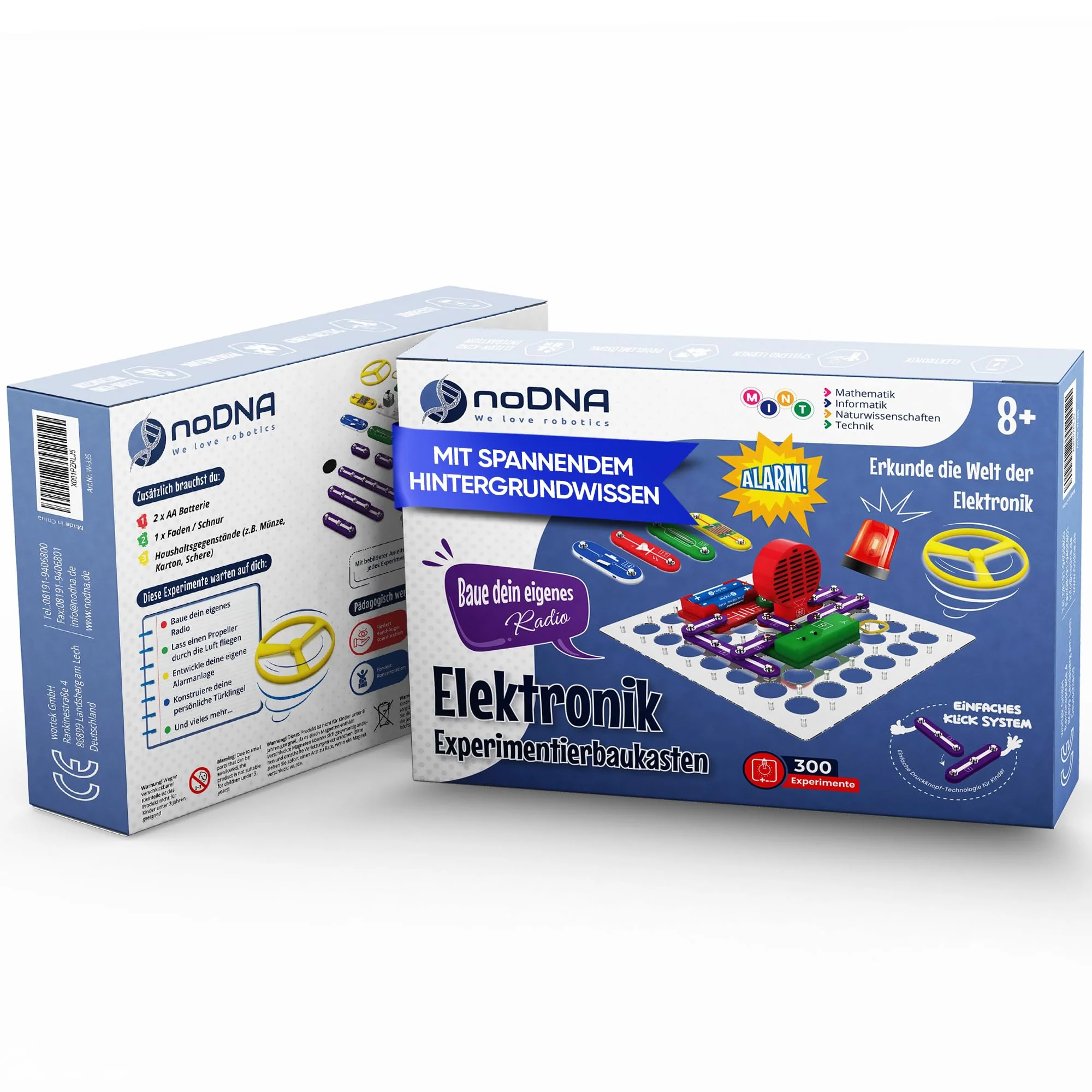 noDNA Elektronik Baukasten Kinder - 300 spannende Experimente für Kinder ab 8 Jahren, Elektro Experimentierkasten ab 8 Jahre inkl. Lernquiz & bebildeter Anleitung – Elektrobaukasten - Image 2