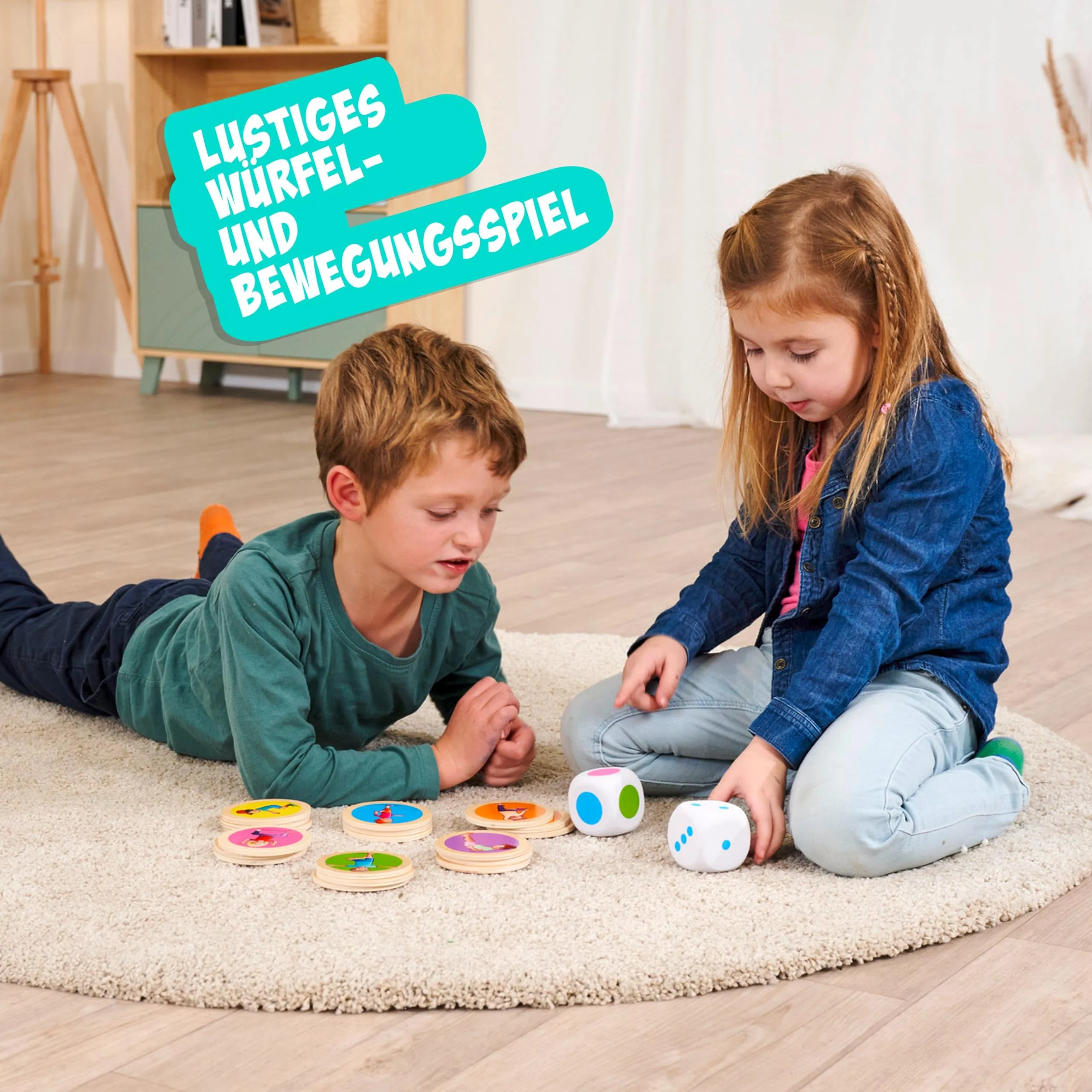 noris 606012090 - Happy Move - Bewegungsspiel mit XXL-Würfeln (Spiel ab 2 Jahre) für Indoor & Outdoor - erstes Spielen für Kinder und Kleinkinder ab 24 Monate - Image 5