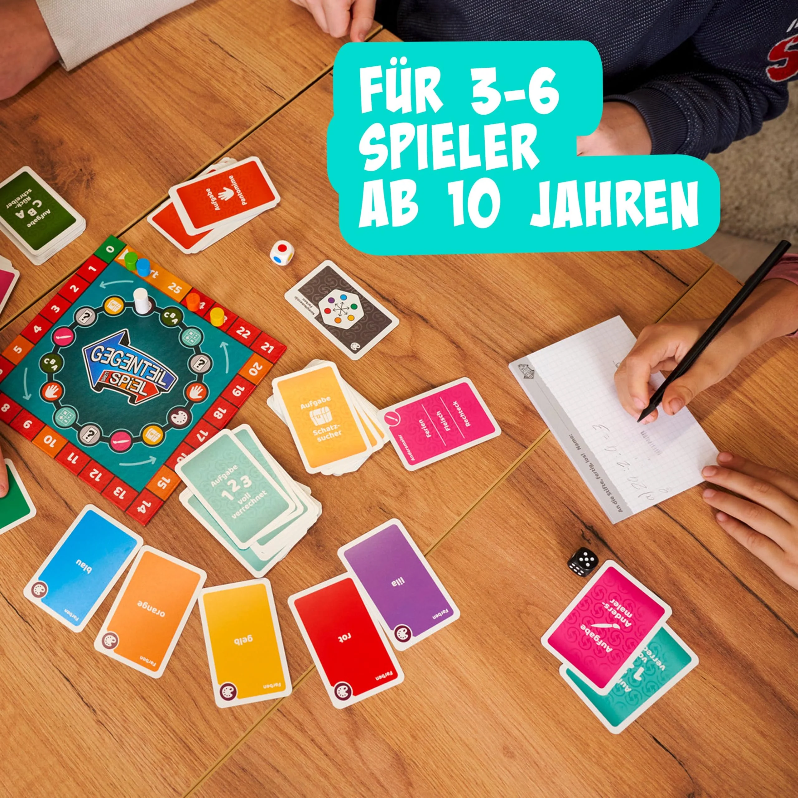 Noris 606062080 - Gegenteil Spiel (Brettspiel ab 10 Jahre) - kombinierbar mit dem Kartenspiel - verrücktes Konzentrationsspiel für Kinder und Erwachsene für 3-6 Spieler - Image 6