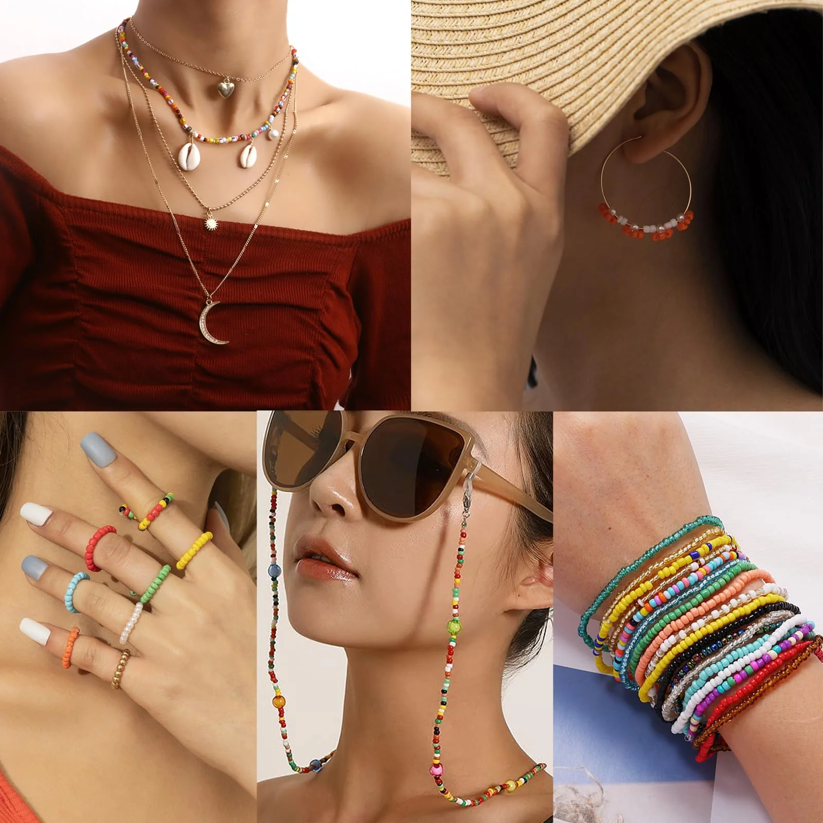 NORSHY Perlen zum Auffädeln, 12200 Stück Rocailles Armbänder Perlen Set 3mm Ketten Selber Machen Glasperle Set, Bunte DIY Armband Halsketten Schmuck Beads, Buchstaben Mini Perlen zum Machen Kit - Image 3