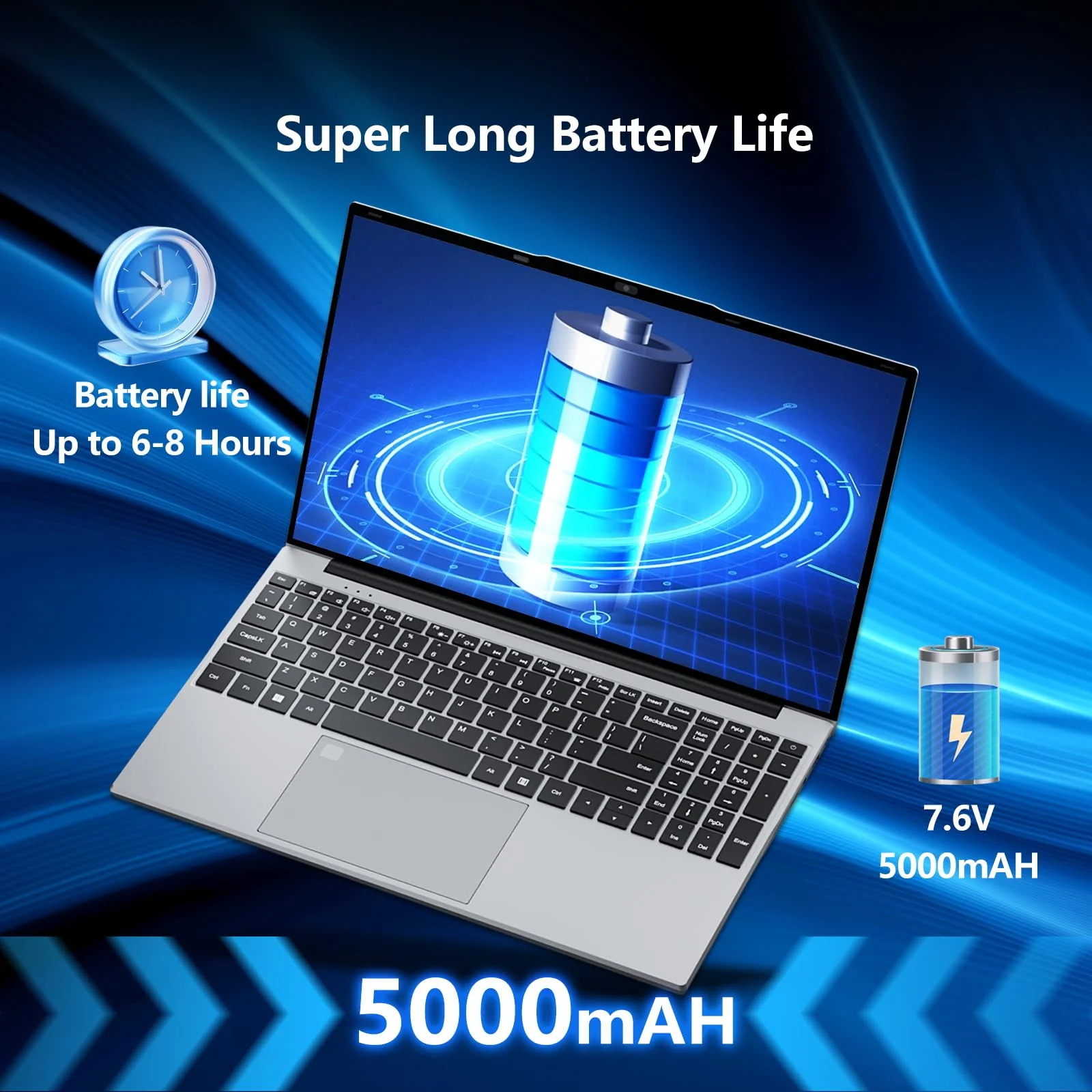 Notebook PC 15,6 Zoll, Notebook 24GB RAM 512GB SSD Prozessor N5095 UHD Grafik, FHD 1920 * 1080 mit WiFi 5/USB 3.0/Ziffernblock/Tastatur mit Hintergrundbeleuchtung/Touch ID Laptop - Image 2