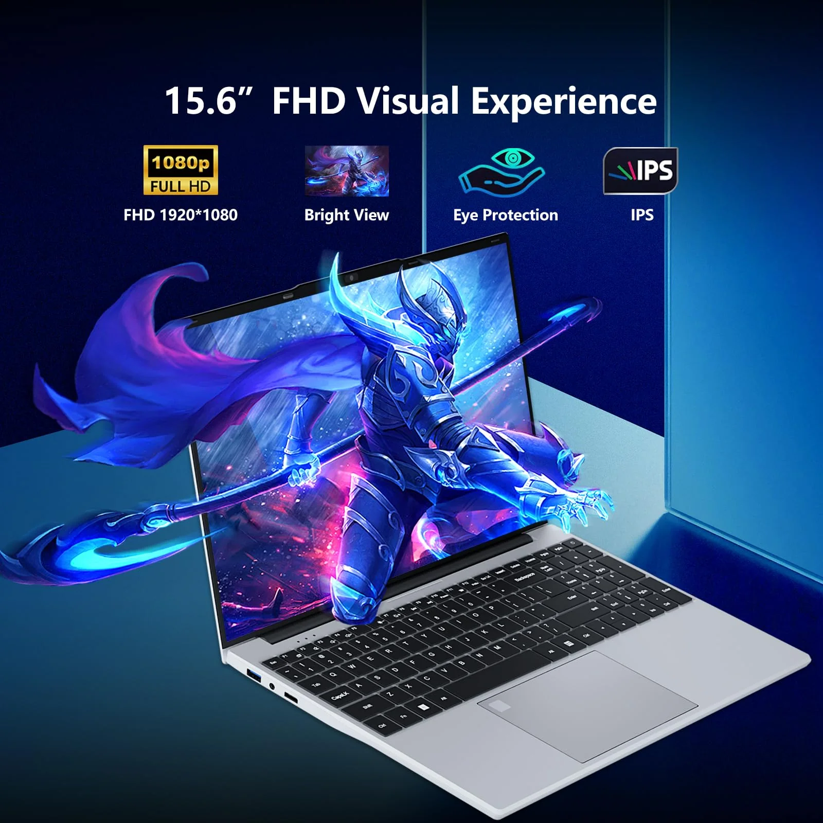 Notebook PC 15,6 Zoll, Notebook 24GB RAM 512GB SSD Prozessor N5095 UHD Grafik, FHD 1920 * 1080 mit WiFi 5/USB 3.0/Ziffernblock/Tastatur mit Hintergrundbeleuchtung/Touch ID Laptop - Image 6