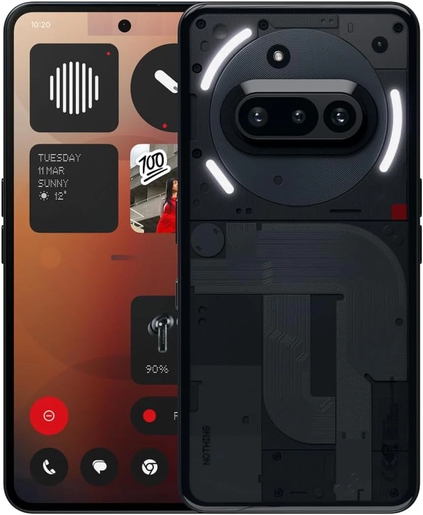Nothing Phone (3a) 128 GB - Handy mit Essential Space, 50-MP-Hauptkamera, 32-MP-Frontkamera, 30-facher Ultra-Zoom, 8 GB RAM, Langer Akkulaufzeit und 6,77 Zoll Flexibles FHD+ AMOLED-Display - Schwarz - Image 6