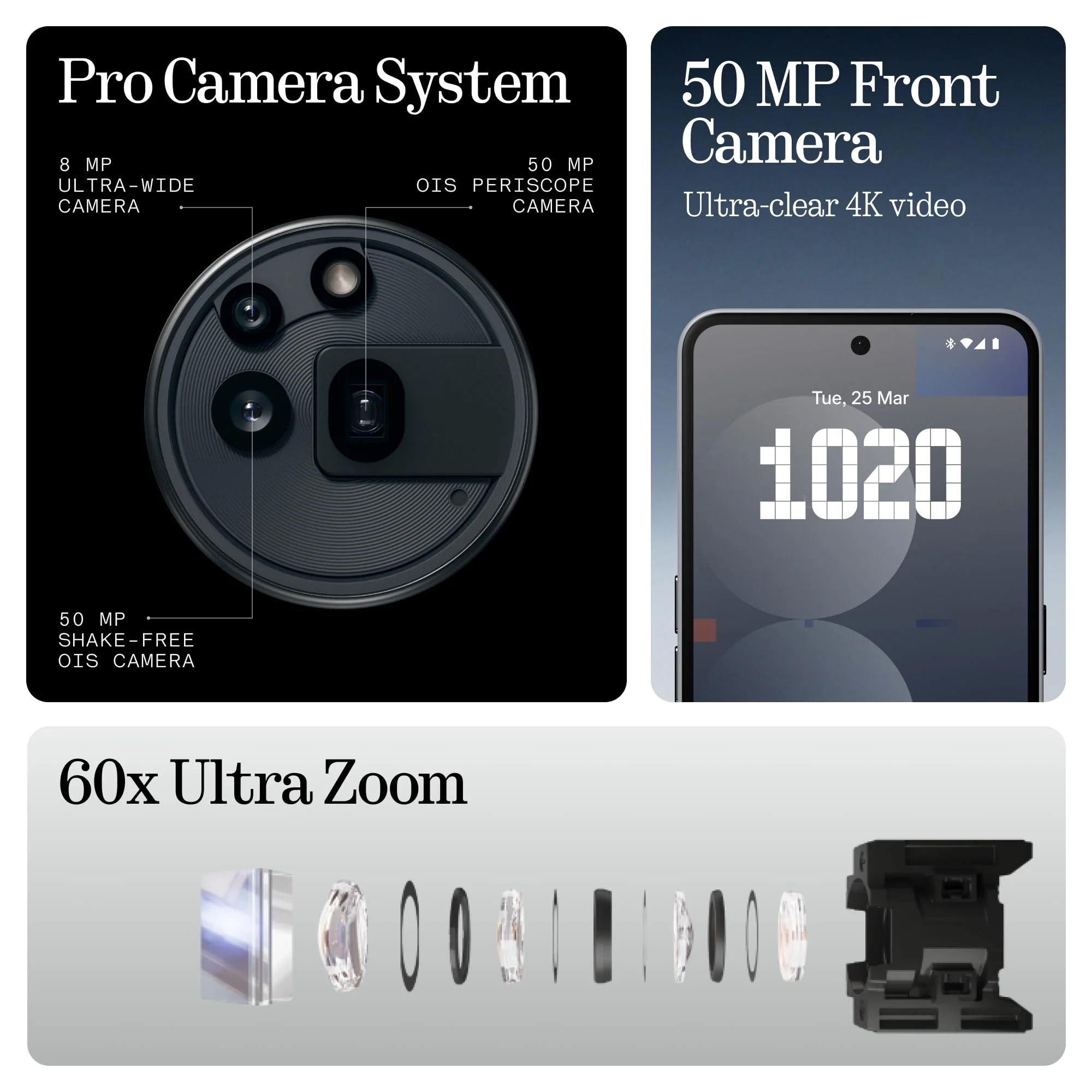 Nothing Phone (3a) Pro 256 GB - Handy mit 50 MP Periskop-Kamera, 50 MP Hauptkamera, 60-facher Ultra-Zoom, Essential Space, 12 GB RAM, Langer Akkulaufzeit und 6,77" FHD+ AMOLED-Display - Schwarz - Image 4