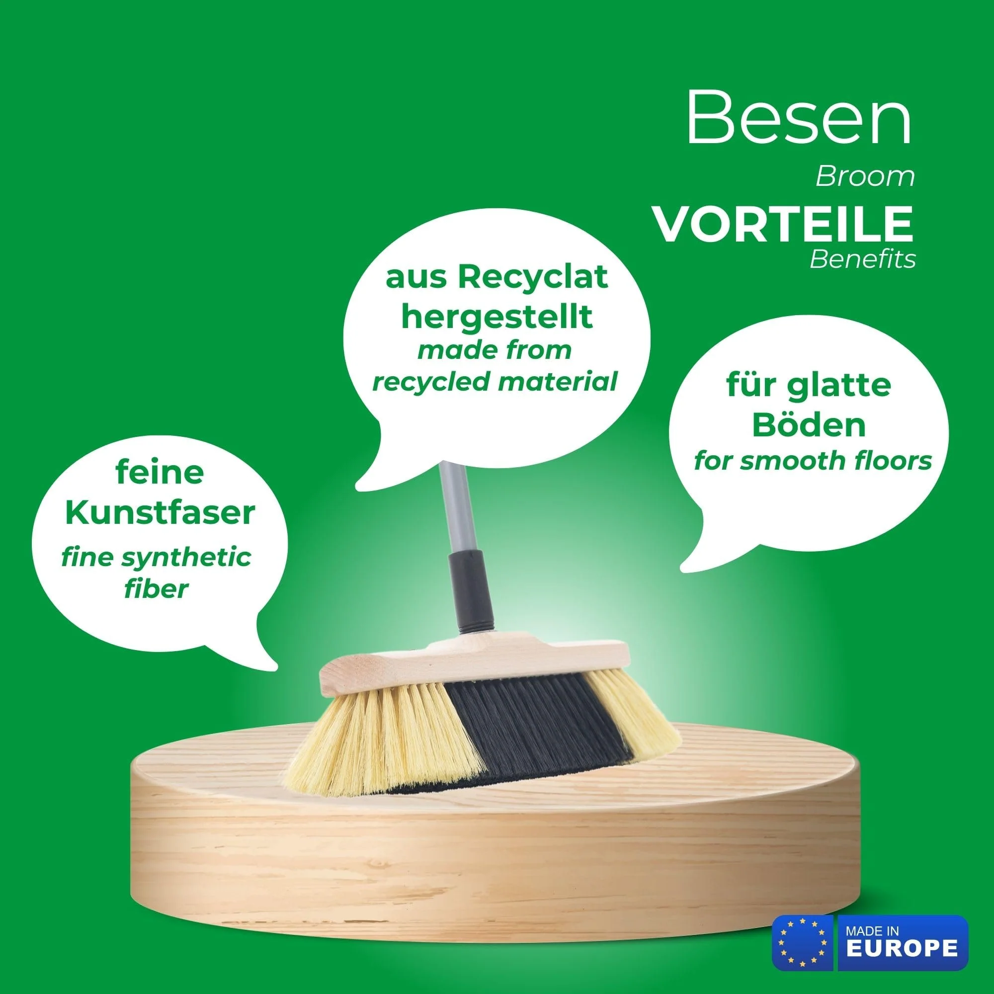 Novaliv Zimmerbesen mit Stiel FEINE KUNSTBORSTEN Besen weiche Borsten dicht besetzt Schrankbesen Holzbesen mit Teleskopstiel Künstliche PP Borsten Besen für Laminat und Parkett Stubenbesen - Image 3