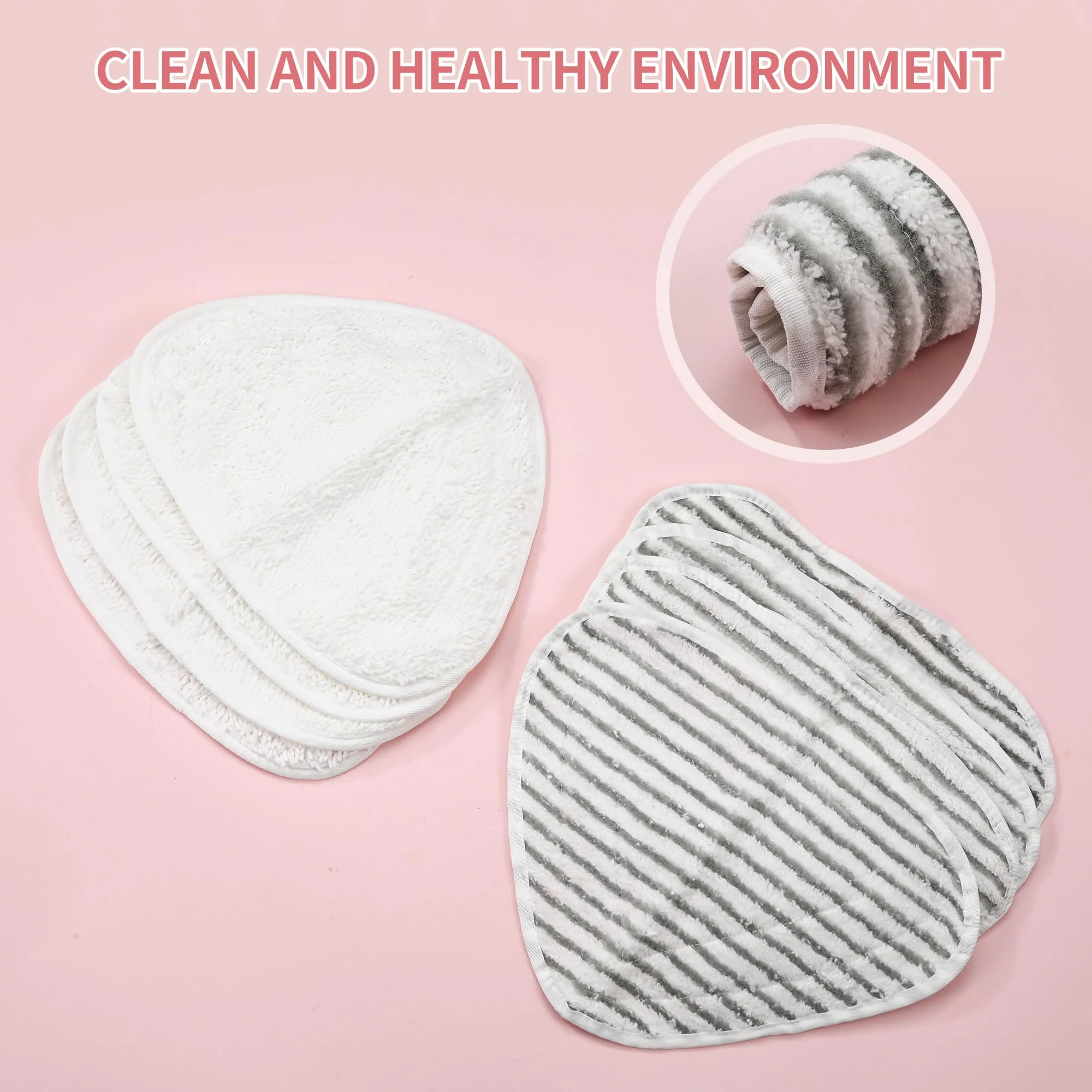 Nuangoo 10 Stück für Vileda Dampfreiniger Ersatzbezug Mikrofaser Set,Kompatibel mit dem Dampfreiniger für Vileda Steam Plus,Wiederverwendbar zur Bodenreinigung - Image 11