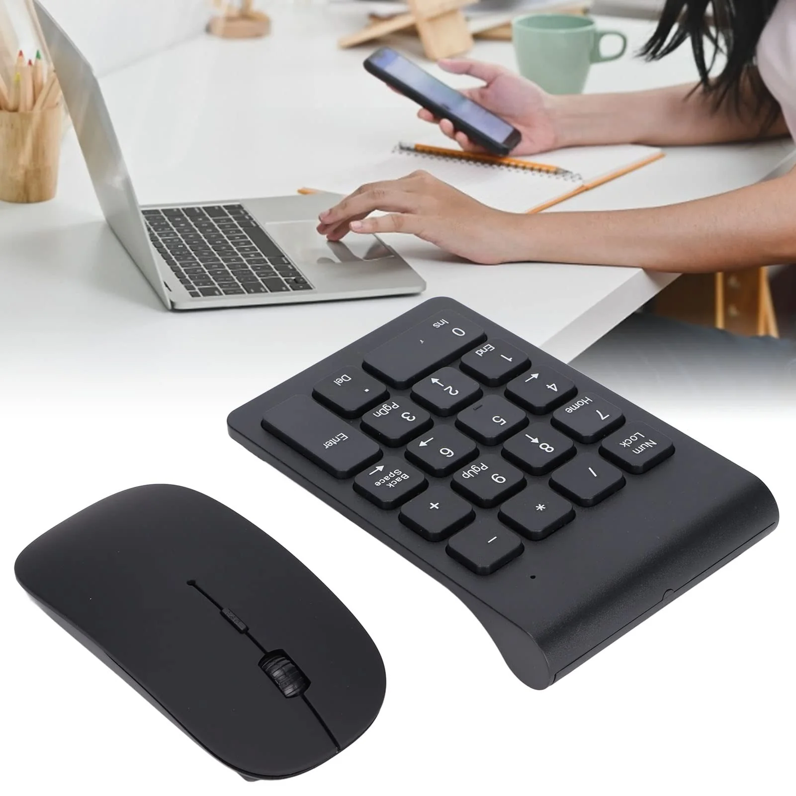 Nummernblock, 18-Tasten-USB-Ziffernblock, 2,4 GHz Kabellose 1200 DPI Empfindliche, Robuste Nummernblock-Maus-Kombination, Plug-and-Play, für das Home Office - Image 7