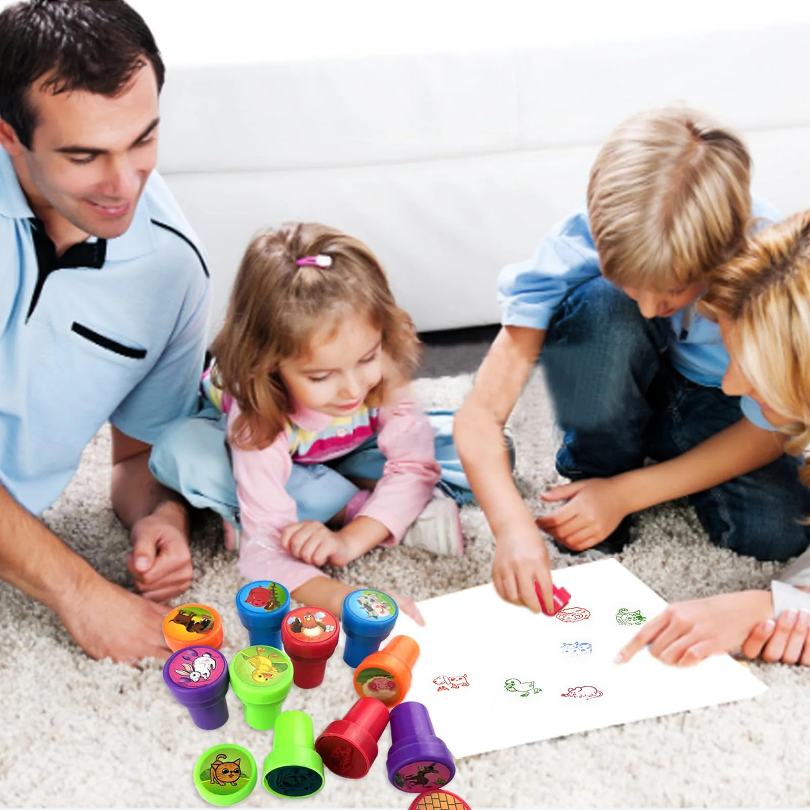 Nutabevr 30 Stück Selbstfärbende Stempel Set, Mehrfarbige Tiere Stempelset, Niedliche Spielzeugstempel aus Plastik, für Klassenzimmer Belohnungen, Party Taschenfüller, Kindergeburtstag Partygeschenk - Image 4