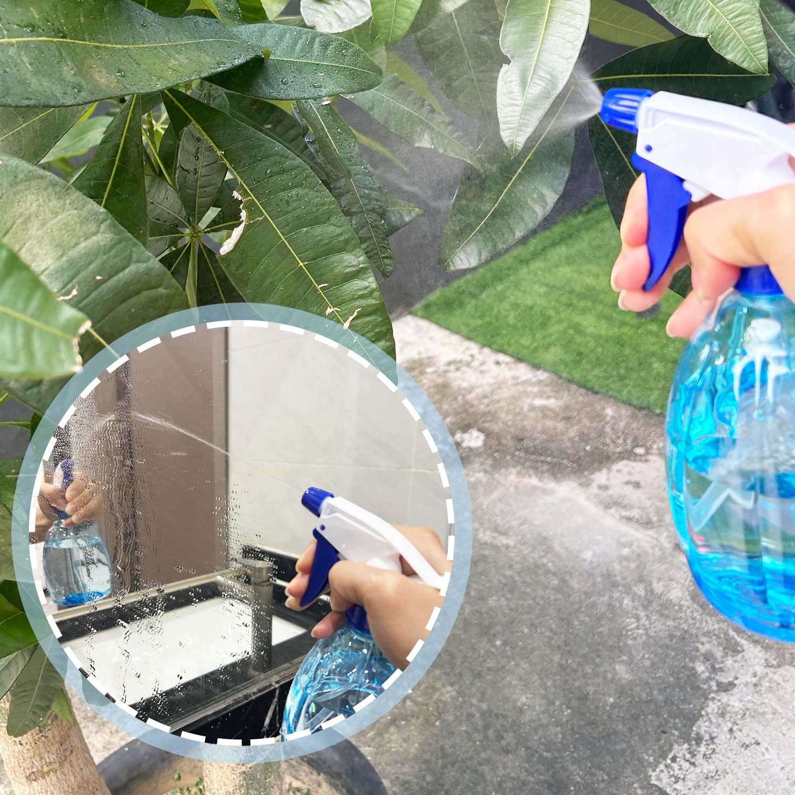 Nutabevr 3er-Pack 500ml Leere Sprühflaschen mit Verstellbare Sprühkopf, nachfüllbare Trigger-Sprühflaschen für Nebel, Strahl, 3 Farben Zerstäuber für Friseur, Pflanzen, Garten, Reinigung, Haus - Image 2