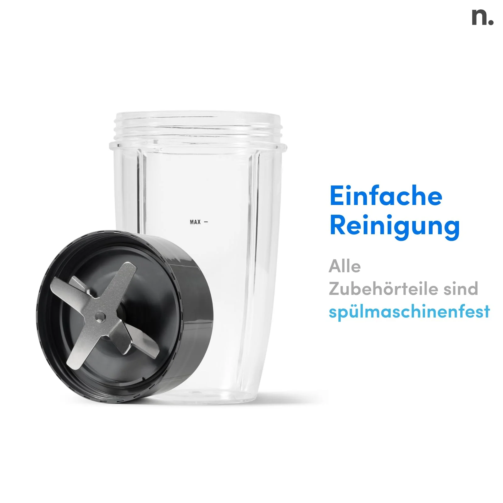 nutribullet Pro, 900 Watt Leistung, Einfach und schnell in der Anwendung, Kompakt, Leicht zu reinigen, Mit 700 ml Becher, Smoothiemixer, Smoothie Maker, Elektrischer Mixer, NB904B, Schwarz - Image 2