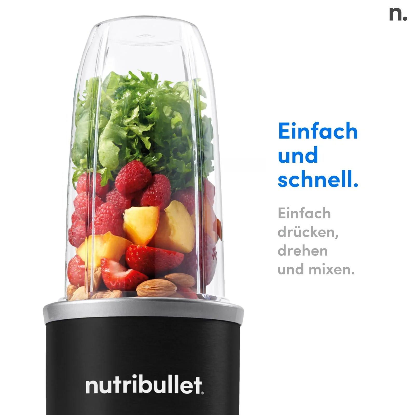 nutribullet Pro, 900 Watt Leistung, Einfach und schnell in der Anwendung, Kompakt, Leicht zu reinigen, Mit 700 ml Becher, Smoothiemixer, Smoothie Maker, Elektrischer Mixer, NB904B, Schwarz - Image 8