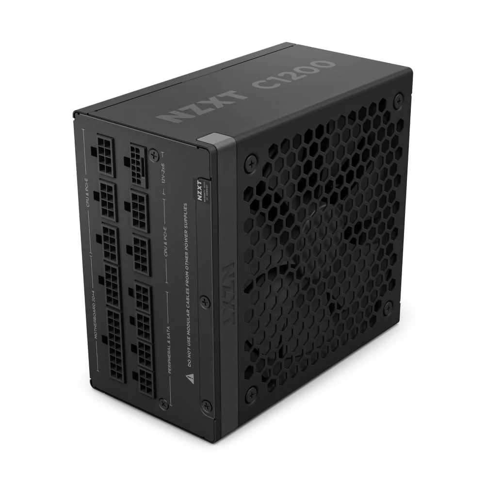 NZXT C1200 Gold ATX 3.1 - Vollständig modulares, geräuscharmes PC-Gaming-Netzteil - 1200 Watt - 80 PLUS Gold - 12V-2x6-Anschluss - Zero Fan-Modus - 100 % japanische Kondensatoren - Schwarz - Image 2