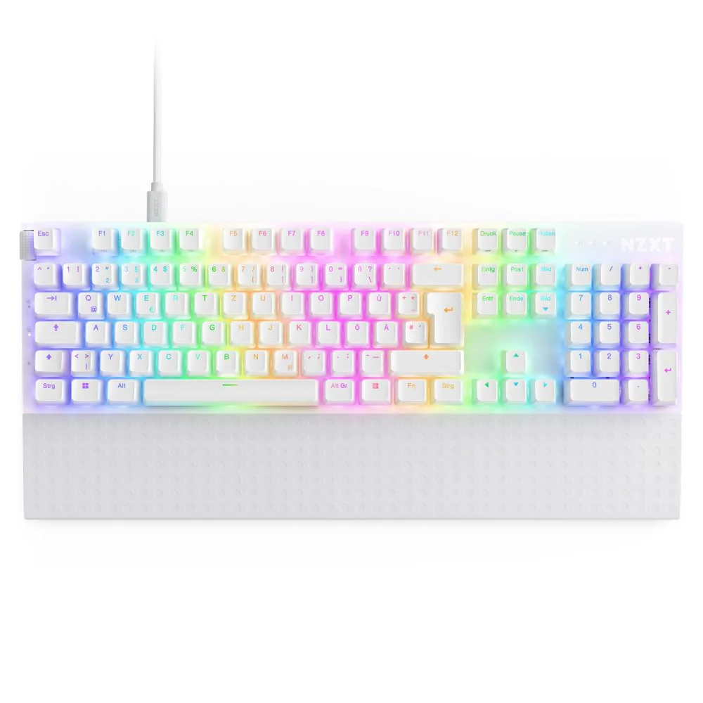 NZXT Function 2-2024 Optische Vollformat Gamingtastatur | RGB beleuchtet | 8K-Abfragerate | Lineare Opt. Switches | Einstellbare Auslösung | Hot-Swap | Gaming Keyboard| Weiß - DE (QWERTZ) - Image 4