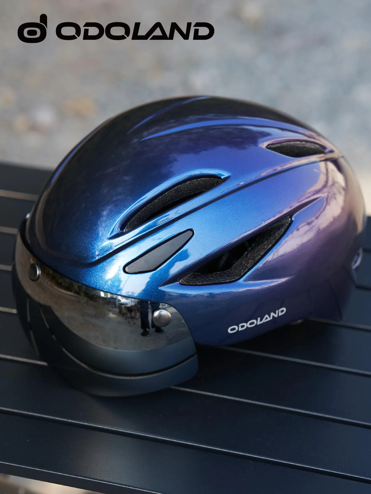 Odoland Fahrradhelm mit Magnetische Visier und Sportbrille, Abnehmbarer Schutzbrille Fahrradhelm, Cityhelm Urban Rennradhelm für Erwachsenen Herren Damen - Image 4