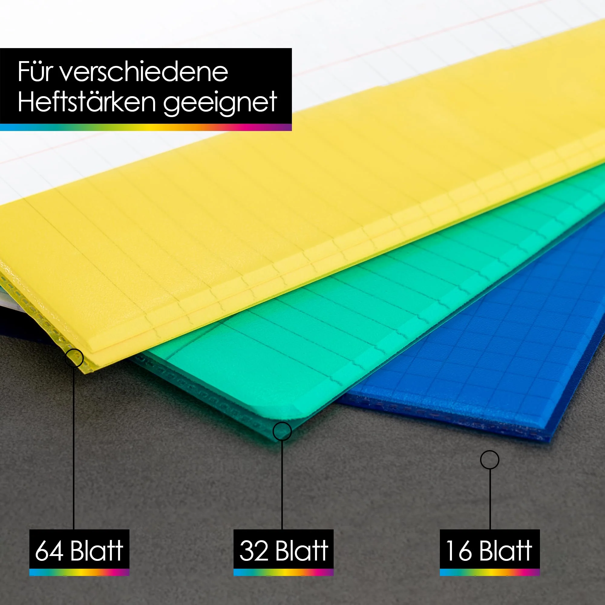 OfficeTree 25x Hefthüllen A4 Bunt - Heftumschläge A4 Bunt - Umschläge Heft - Heftschoner - Heftumschlag - Hefthülle - Umschläge für Schulhefte - Dokumentenecht - Image 6
