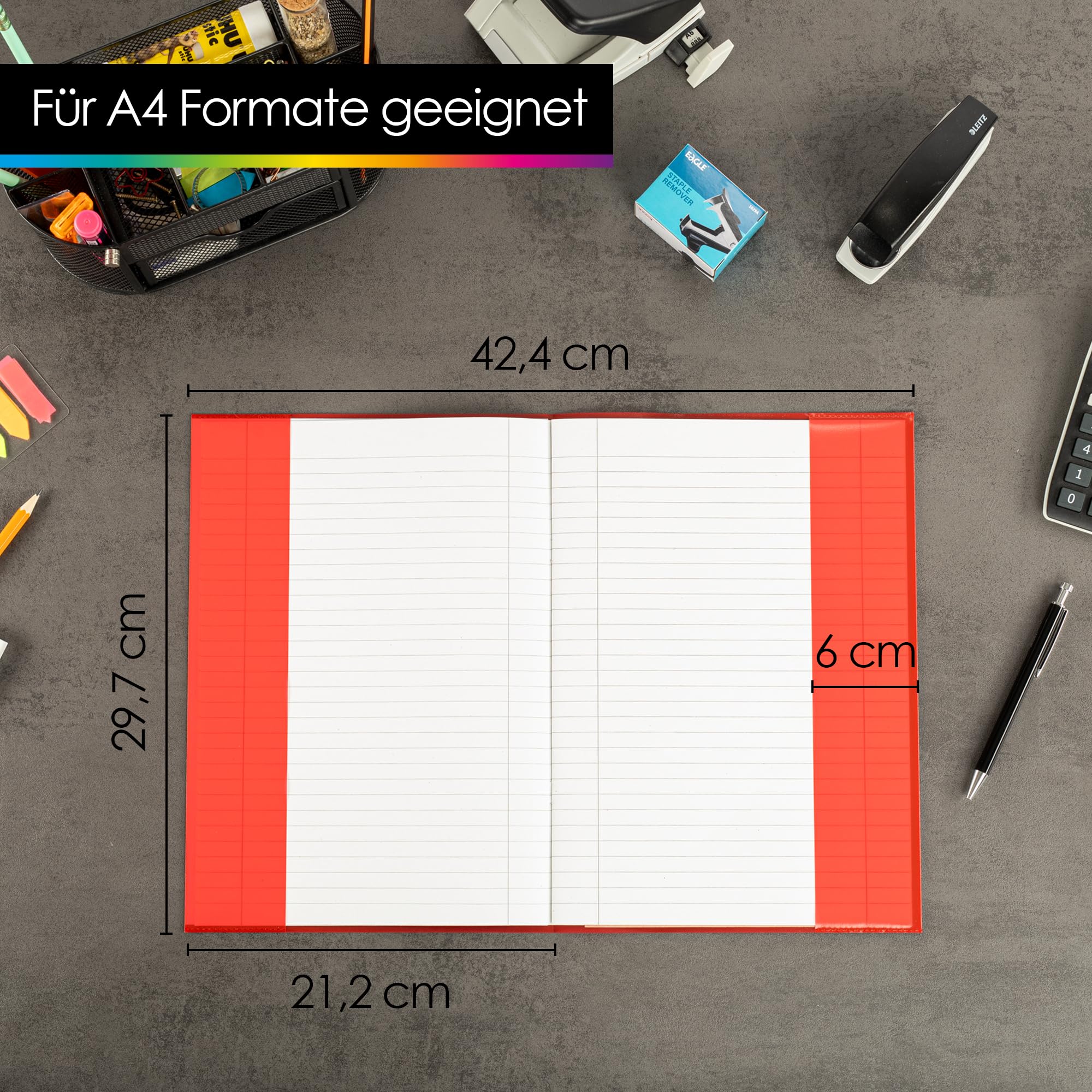 OfficeTree 25x Hefthüllen A4 Bunt - Heftumschläge A4 Bunt - Umschläge Heft - Heftschoner - Heftumschlag - Hefthülle - Umschläge für Schulhefte - Dokumentenecht - Image 7