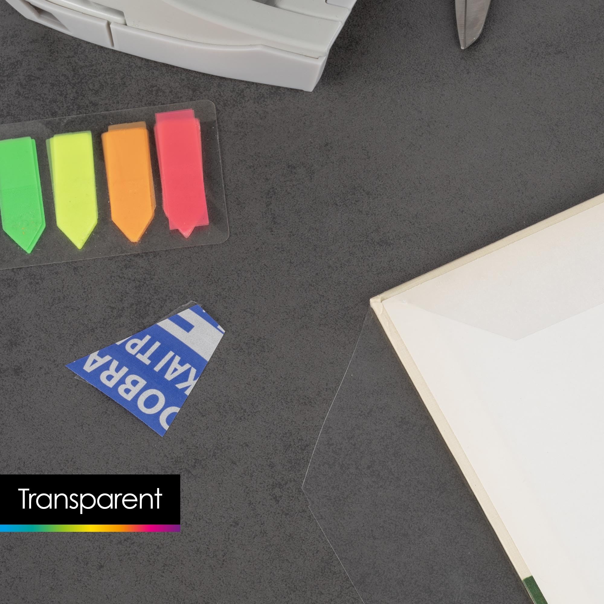 OfficeTree Buchfolie Selbstklebend Transparent 15m x 40cm - 60 μ Stark - Buchschutzfolie Selbstklebend als Bucheinbandfolie - Selbstklebende Folie Transparent reiß- und wasserfest - Image 4