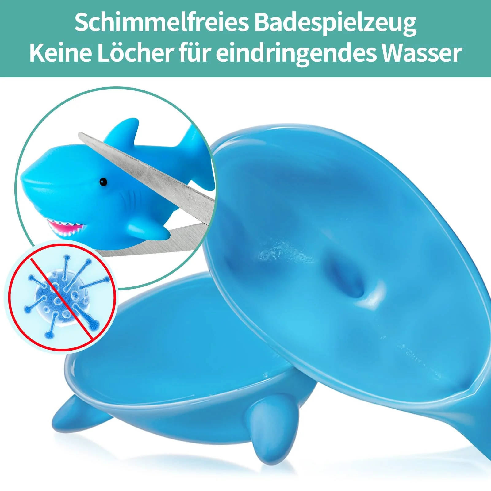 Ohne Loch - Badespielzeug Baby ab 1 2 3 4 Jahr, Wasserspielzeug Kinder Badewannenspielzeug Pool Schwimmbad Spielzeug ( Schimmelfreies 9 Stück ) - Image 8