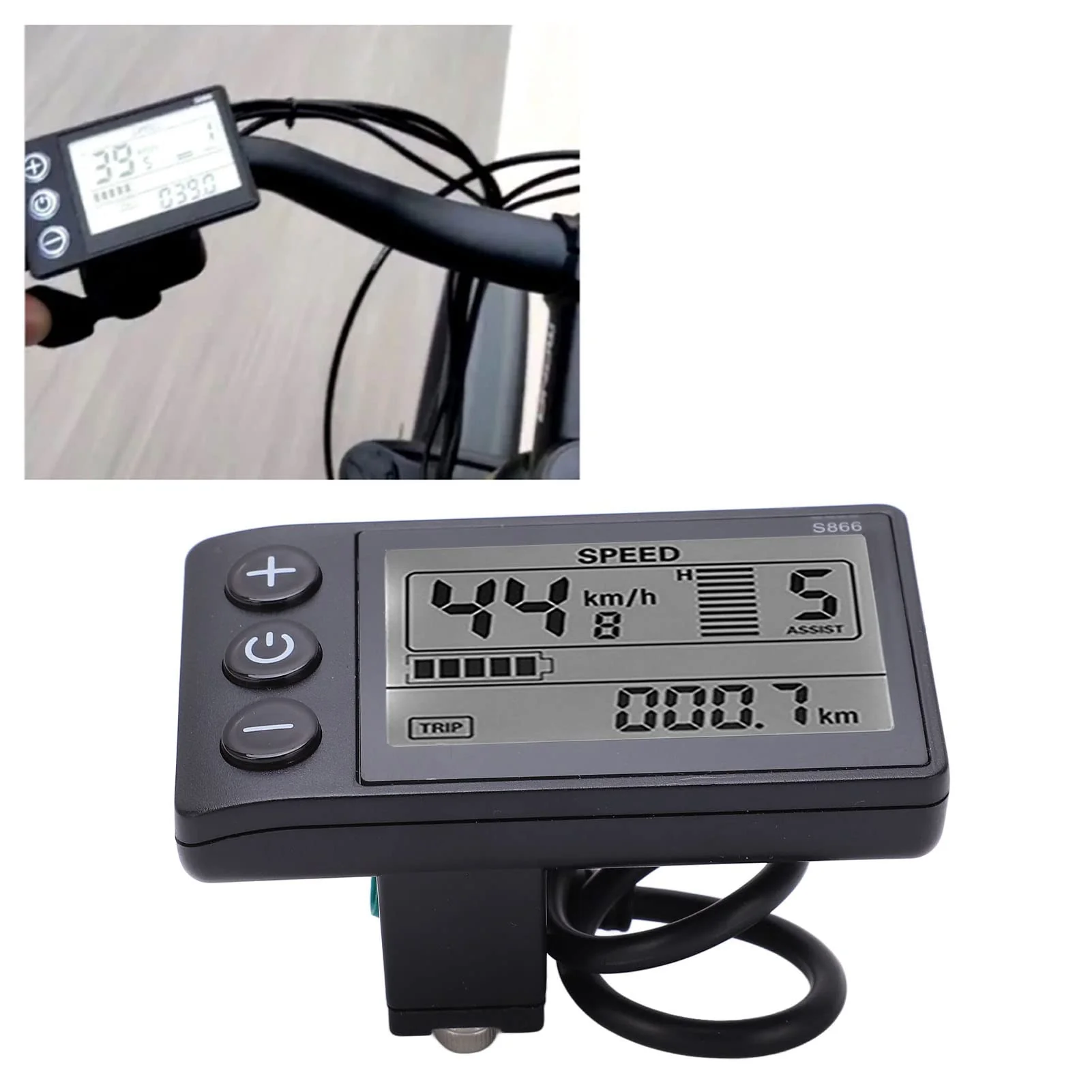OKJHFD S866 Elektrofahrrad-LCD-Display, 24 V, 36 V, 48 V, E-Bike-Display, Messgerät, Bedienfeld, Wasserdicht, Elektrisches LCD-Display, Messgerät Für 22,2 Mm/0,9 Zoll Lenker - Image 6