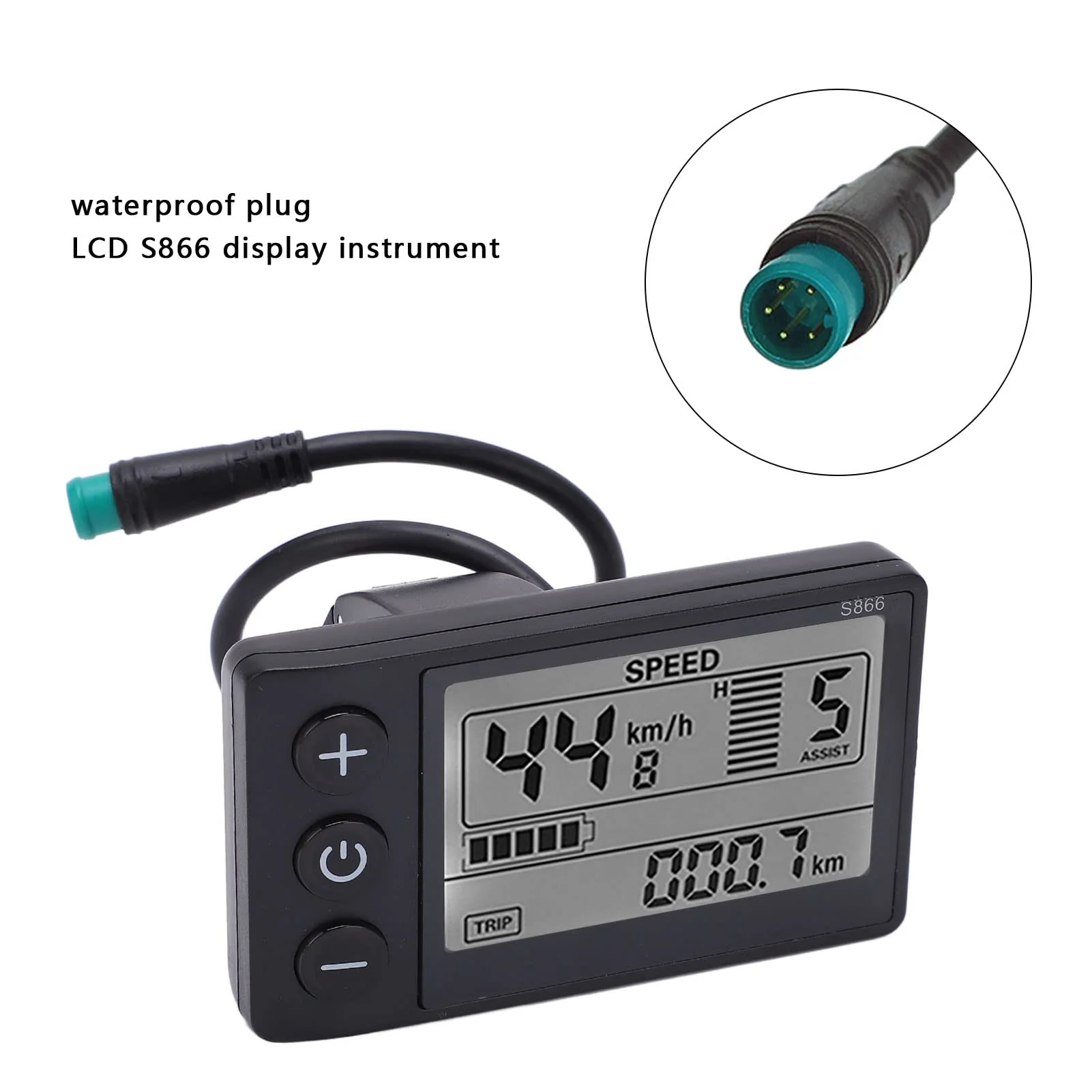 OKJHFD S866 Elektrofahrrad-LCD-Display, 24 V, 36 V, 48 V, E-Bike-Display, Messgerät, Bedienfeld, Wasserdicht, Elektrisches LCD-Display, Messgerät Für 22,2 Mm/0,9 Zoll Lenker - Image 7