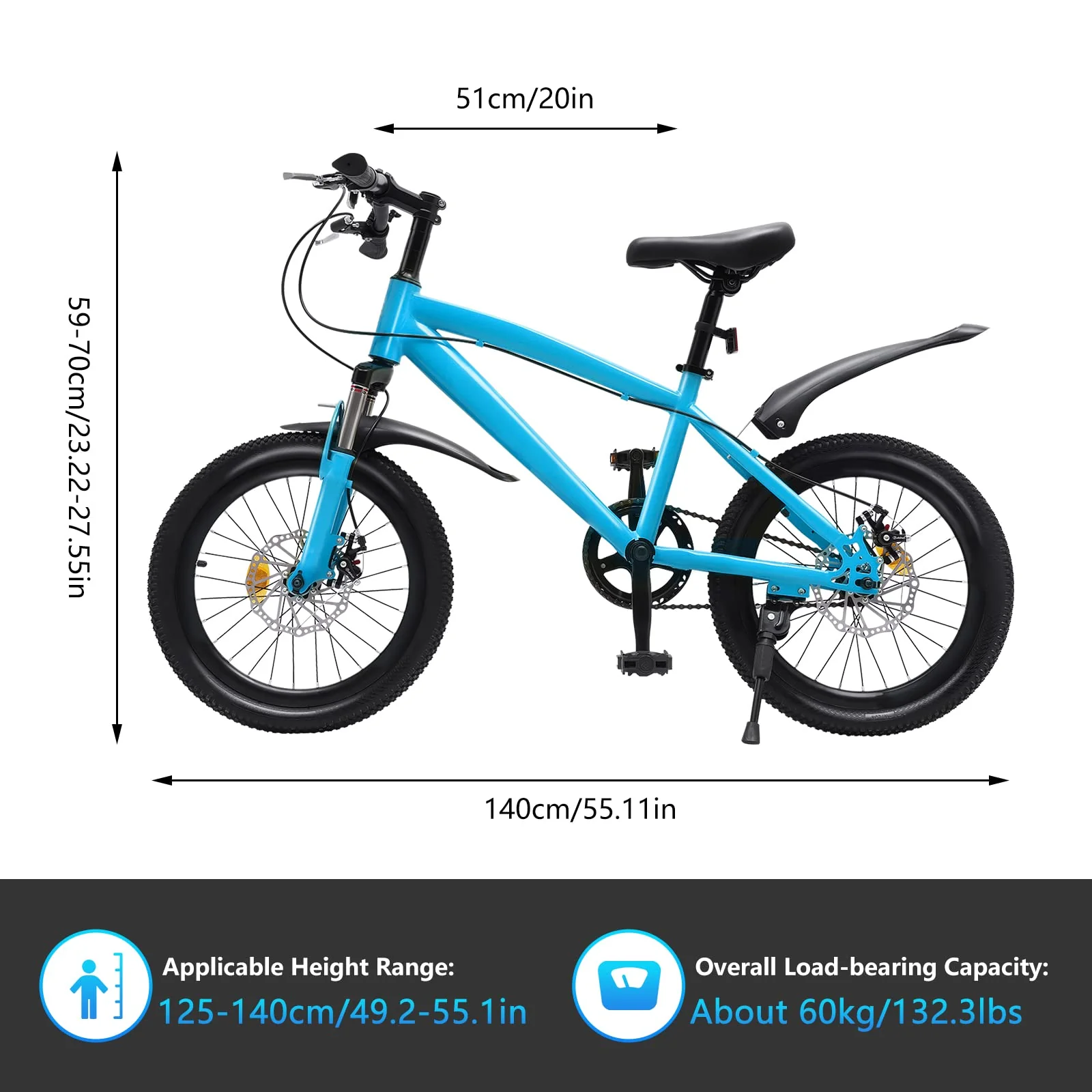 OMGGYER Kinderfahrrad 18 Zoll Freestyle BMX Fahrrad Kinderfahrräder Hochkohlenstoffstahl Höhenverstellbar Kinderfahrrad ab 5 Jahre Junge Mädchen Kinder Fahrrad (D) - Image 4