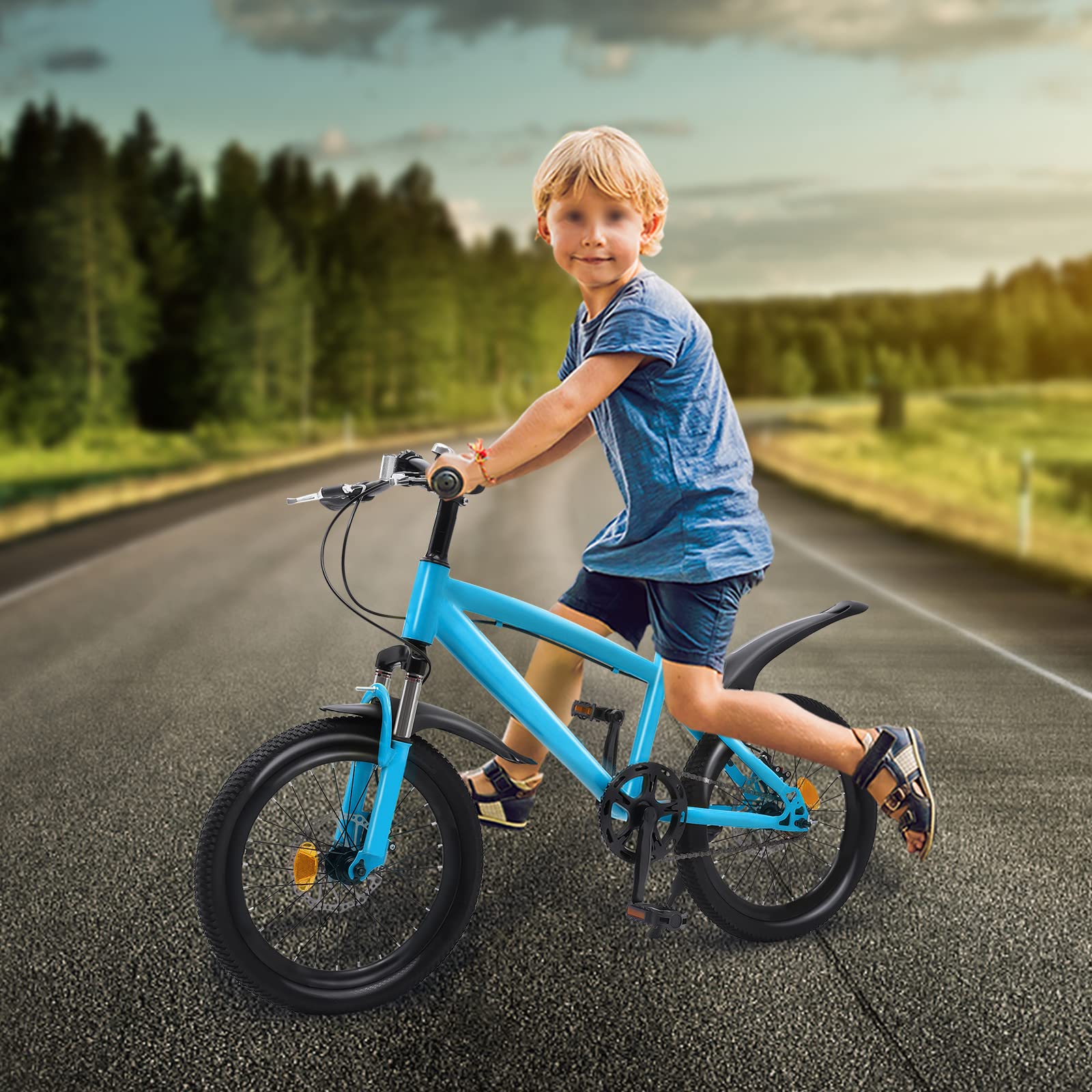 OMGGYER Kinderfahrrad 18 Zoll Freestyle BMX Fahrrad Kinderfahrräder Hochkohlenstoffstahl Höhenverstellbar Kinderfahrrad ab 5 Jahre Junge Mädchen Kinder Fahrrad (D) - Image 5