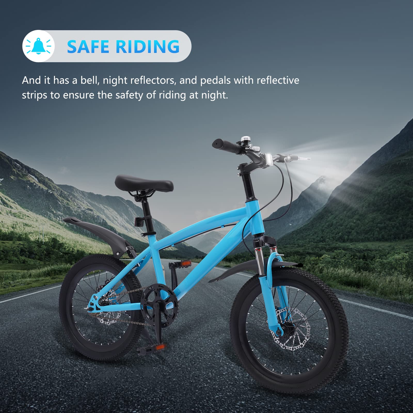 OMGGYER Kinderfahrrad 18 Zoll Freestyle BMX Fahrrad Kinderfahrräder Hochkohlenstoffstahl Höhenverstellbar Kinderfahrrad ab 5 Jahre Junge Mädchen Kinder Fahrrad (D) - Image 6