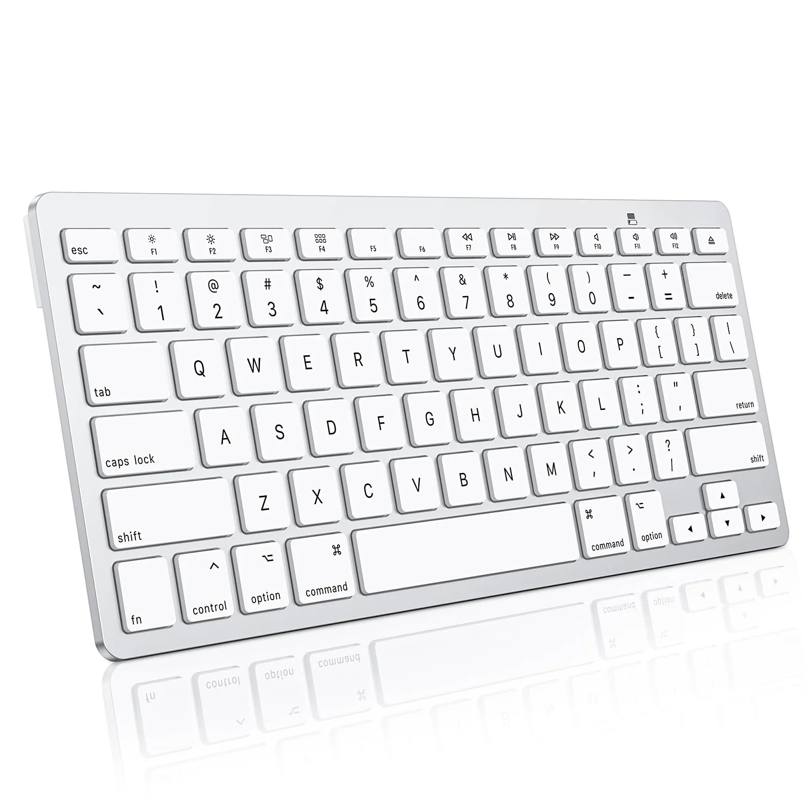 OMOTON Bluetooth Tastatur für Mac, Kompakte kabellose Tastatur kompatibel mit MacBook Pro/Air, iMac, iMac Pro, Mac Mini, Mac Pro, QWERTZ DE-Layout, Silber - Image 2