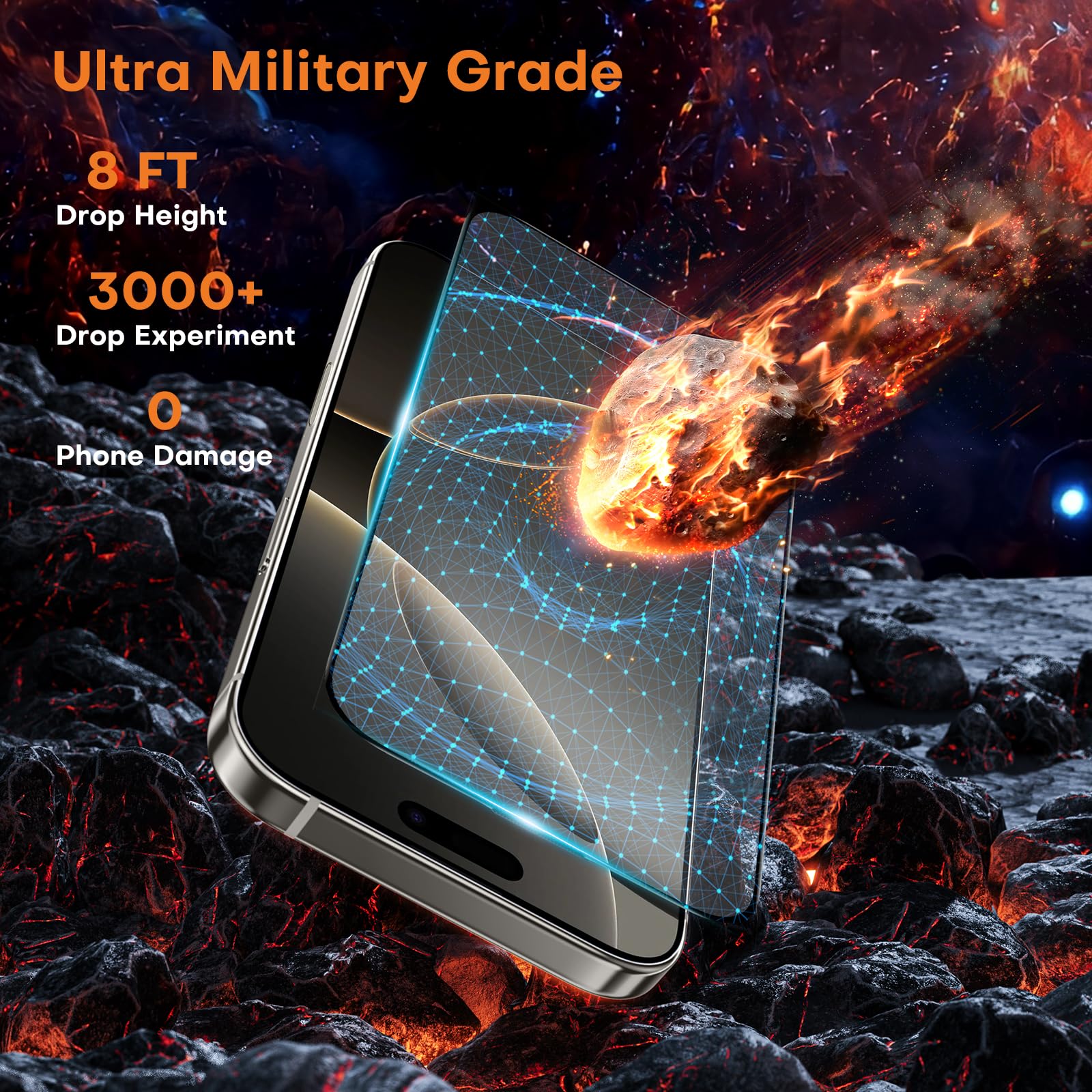 OMOTON für iPhone 16 Pro für Panzerglas, kompatibel mit iPhone 16 Pro Kameraschutz, Full Screen Auto-Installation, Präzise Ausrichtung, Bläschenfrei, 9H Härte Folie, 2+2 Stück - Image 7
