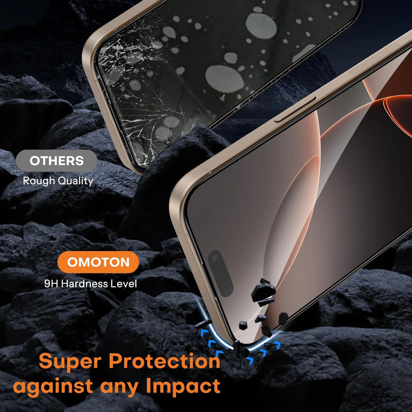 OMOTON für iPhone 16 Pro Max für Panzerglas, Full Screen Auto-Installation, kompatibel mit iPhone 16 Pro Max Kameraschutz, Präzise Ausrichtung, Bläschenfrei, 9H Härte Folie, 2+2 Stück - Image 3