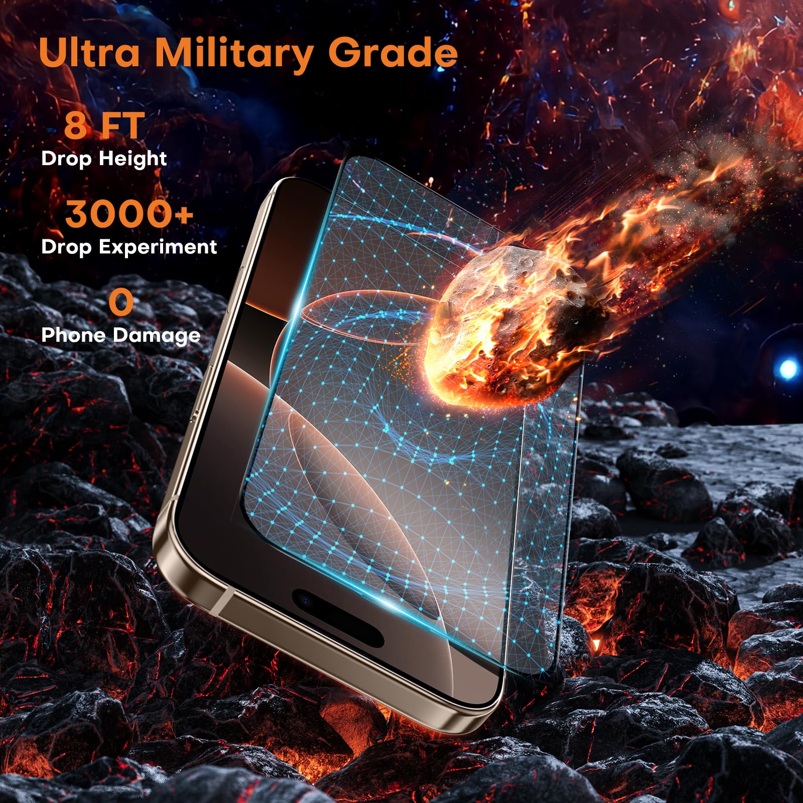 OMOTON für iPhone 16 Pro Max für Panzerglas, Full Screen Auto-Installation, kompatibel mit iPhone 16 Pro Max Kameraschutz, Präzise Ausrichtung, Bläschenfrei, 9H Härte Folie, 2+2 Stück - Image 7