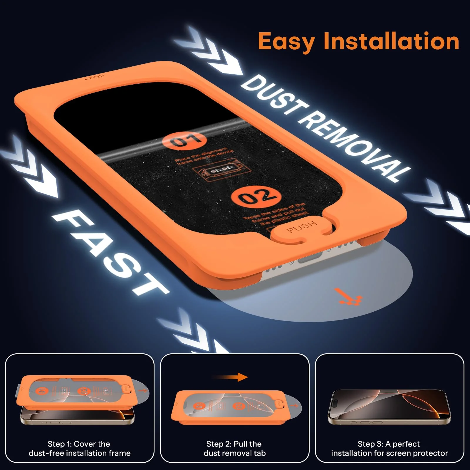 OMOTON für iPhone 16 Pro Max für Panzerglas, Full Screen Auto-Installation, kompatibel mit iPhone 16 Pro Max Kameraschutz, Präzise Ausrichtung, Bläschenfrei, 9H Härte Folie, 2+2 Stück - Image 8
